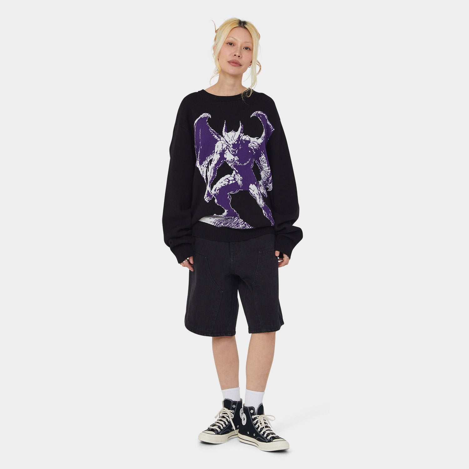 HUF (ハフ) Worldwide JP /KNITS & SWEATERS（ニット&セーター）/ HEAVEN CAN WAIT CREWNECK SWEATER商品 / BLACK