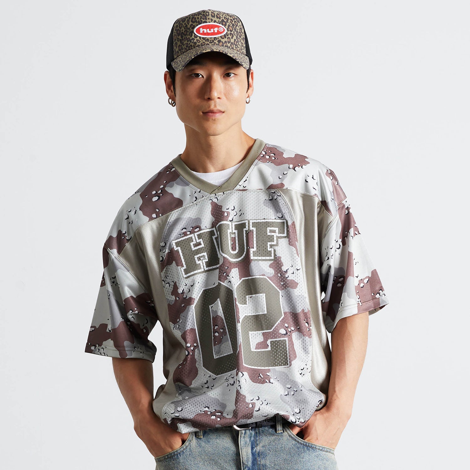 HUF (ハフ) Worldwide JP /TOPS & SHIRTS（トップス&シャツ）/ CAMO FOOTBALL JERSEY商品 / BROWN