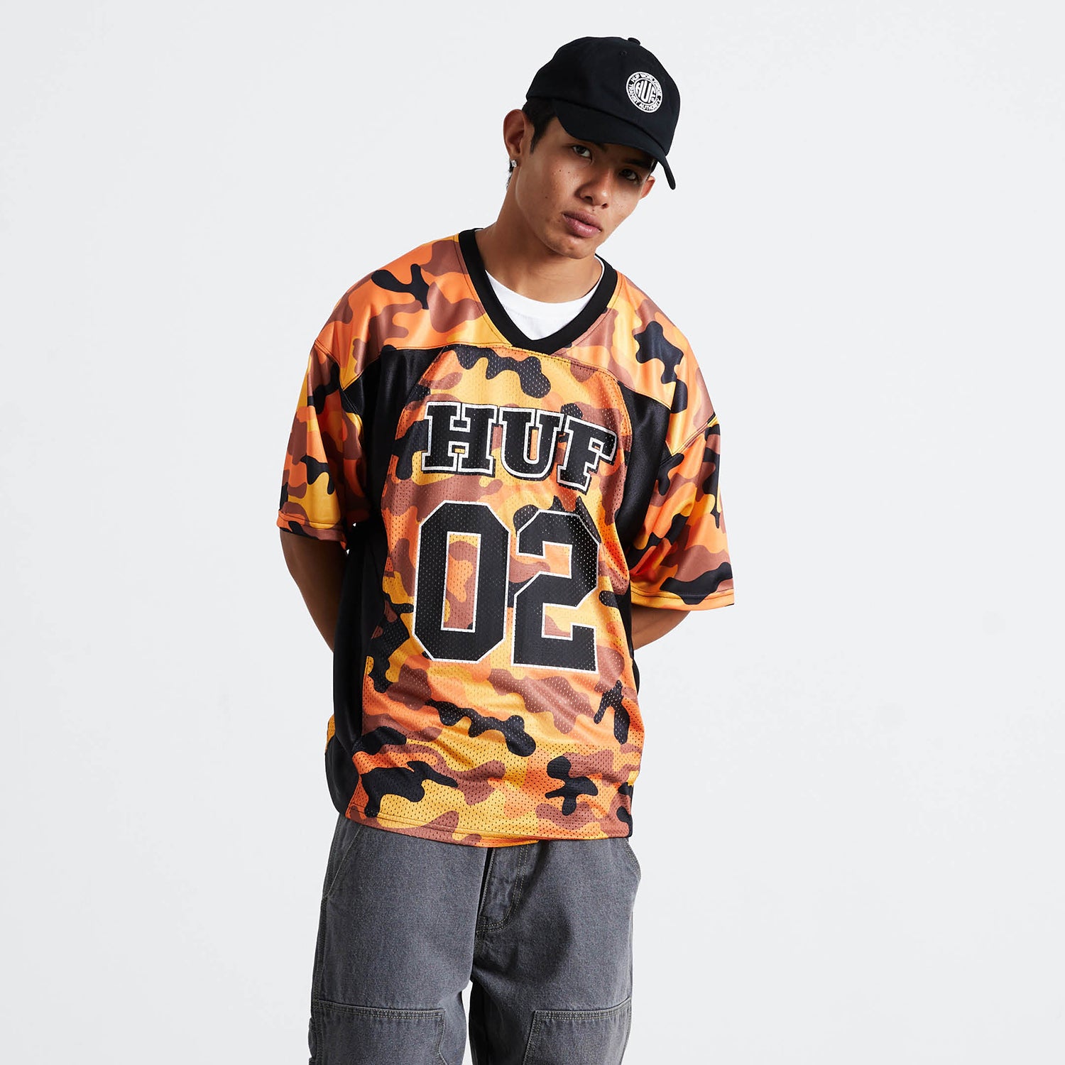 HUF (ハフ) Worldwide JP /TOPS & SHIRTS（トップス&シャツ）/ CAMO FOOTBALL JERSEY商品 / BROWN