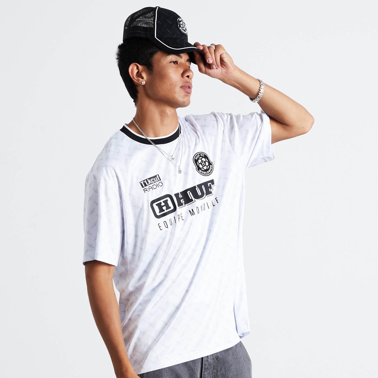 HUF (ハフ) Worldwide JP /TOPS & SHIRTS（トップス&シャツ）/ EQUIPE MONDIALE JERSEY商品 / WHITE