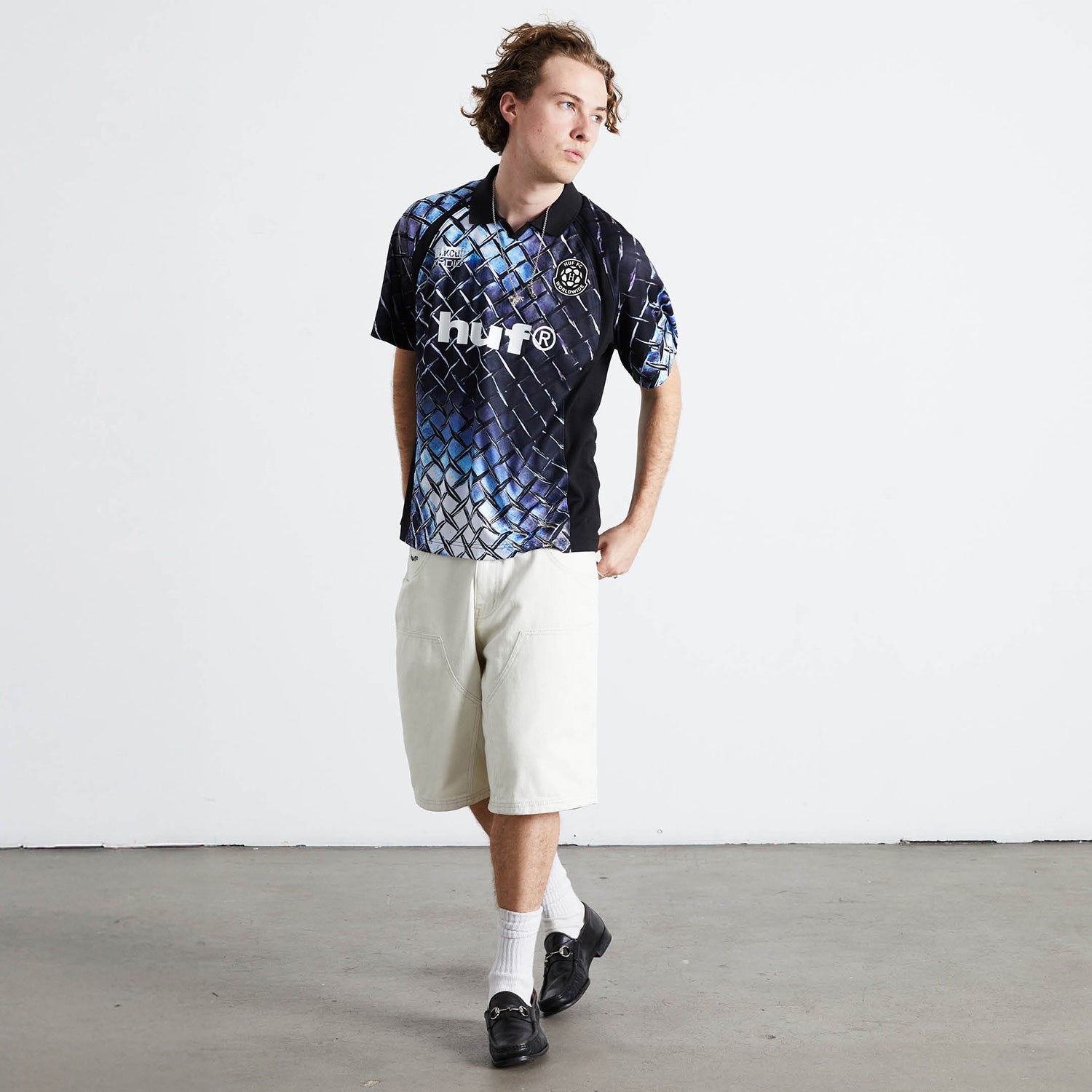 HUF (ハフ) Worldwide JP /TOPS & SHIRTS（トップス&シャツ）/ DIAMOND PLATE JERSEY商品 / BLACK