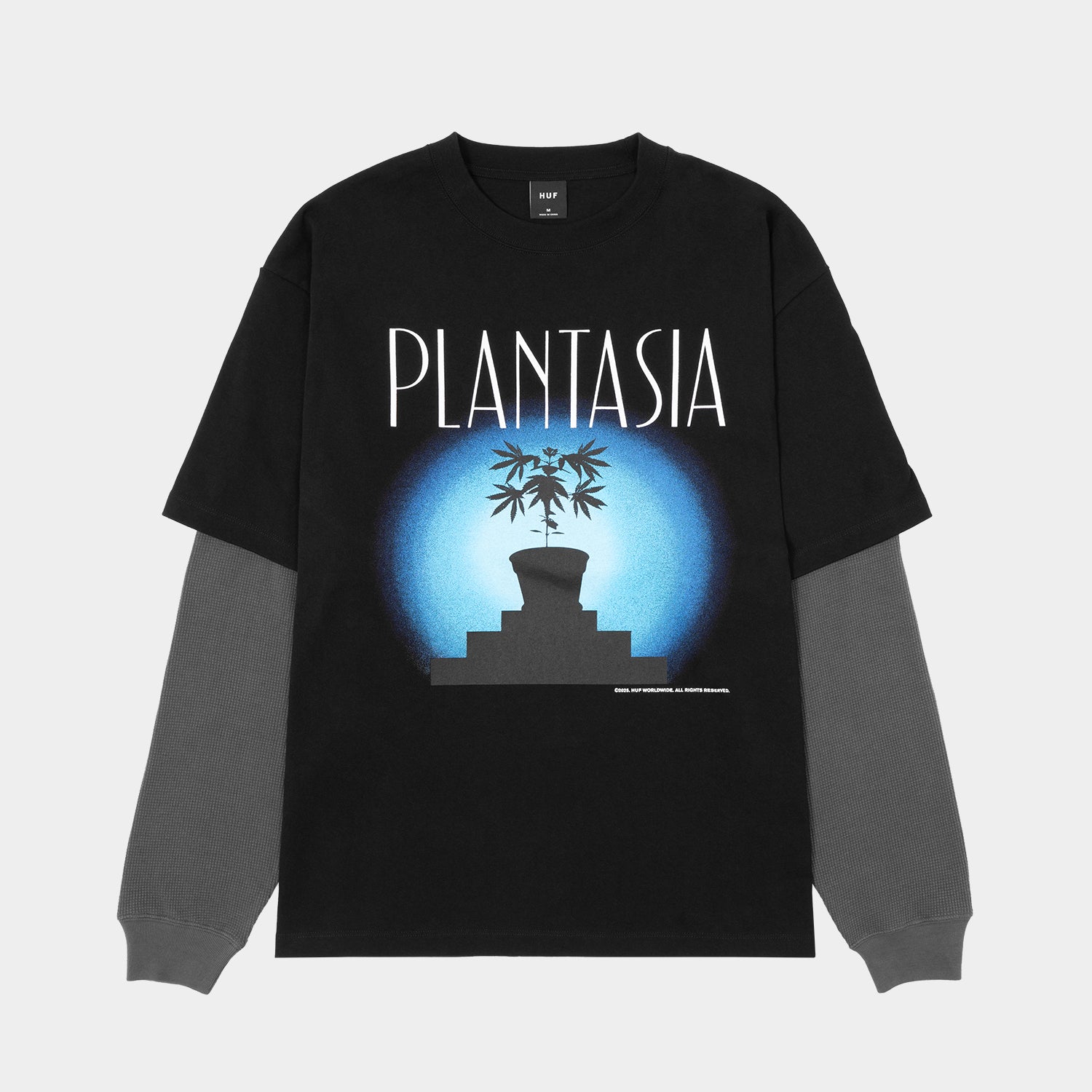 HUF (ハフ) Worldwide JP /TOPS & SHIRTS（トップス&シャツ）/ PLANTASIA DOUBLE LAYER LS TOP商品 / BLACK
