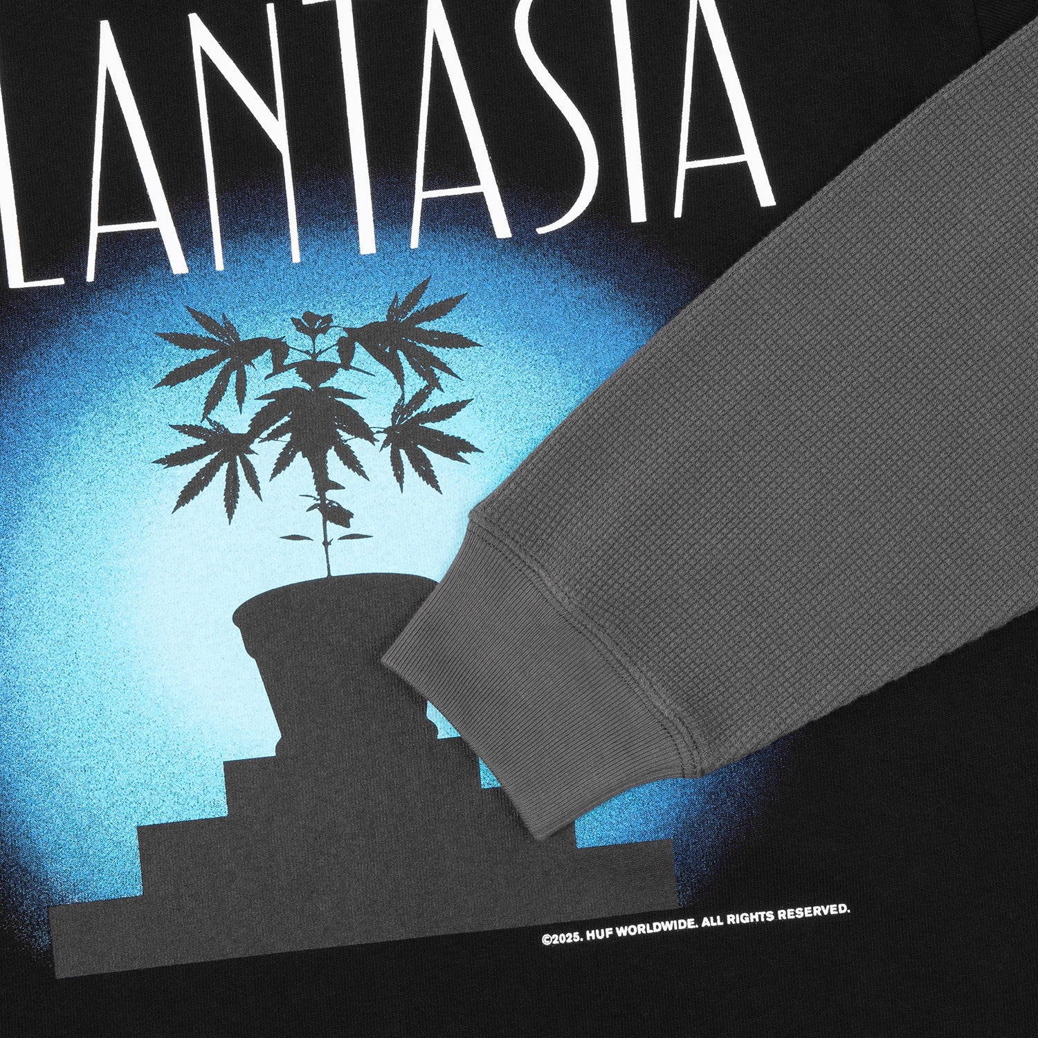 HUF (ハフ) Worldwide JP /TOPS & SHIRTS（トップス&シャツ）/ PLANTASIA DOUBLE LAYER LS TOP商品 / BLACK