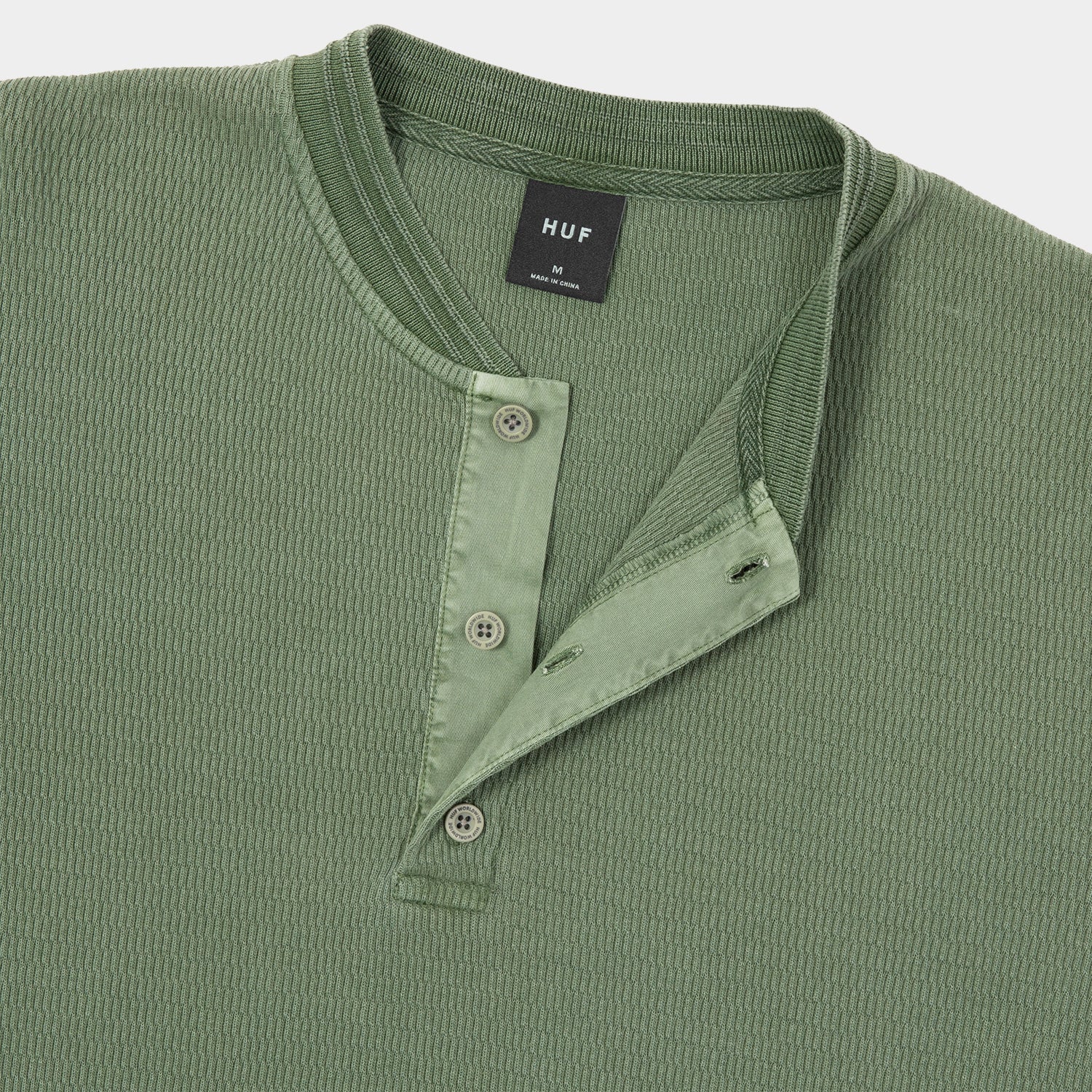 HUF (ハフ) Worldwide JP /TOPS & SHIRTS（トップス&シャツ）/ STRETCH LOGO HENRY THERMAL商品 / DARK OLIVE