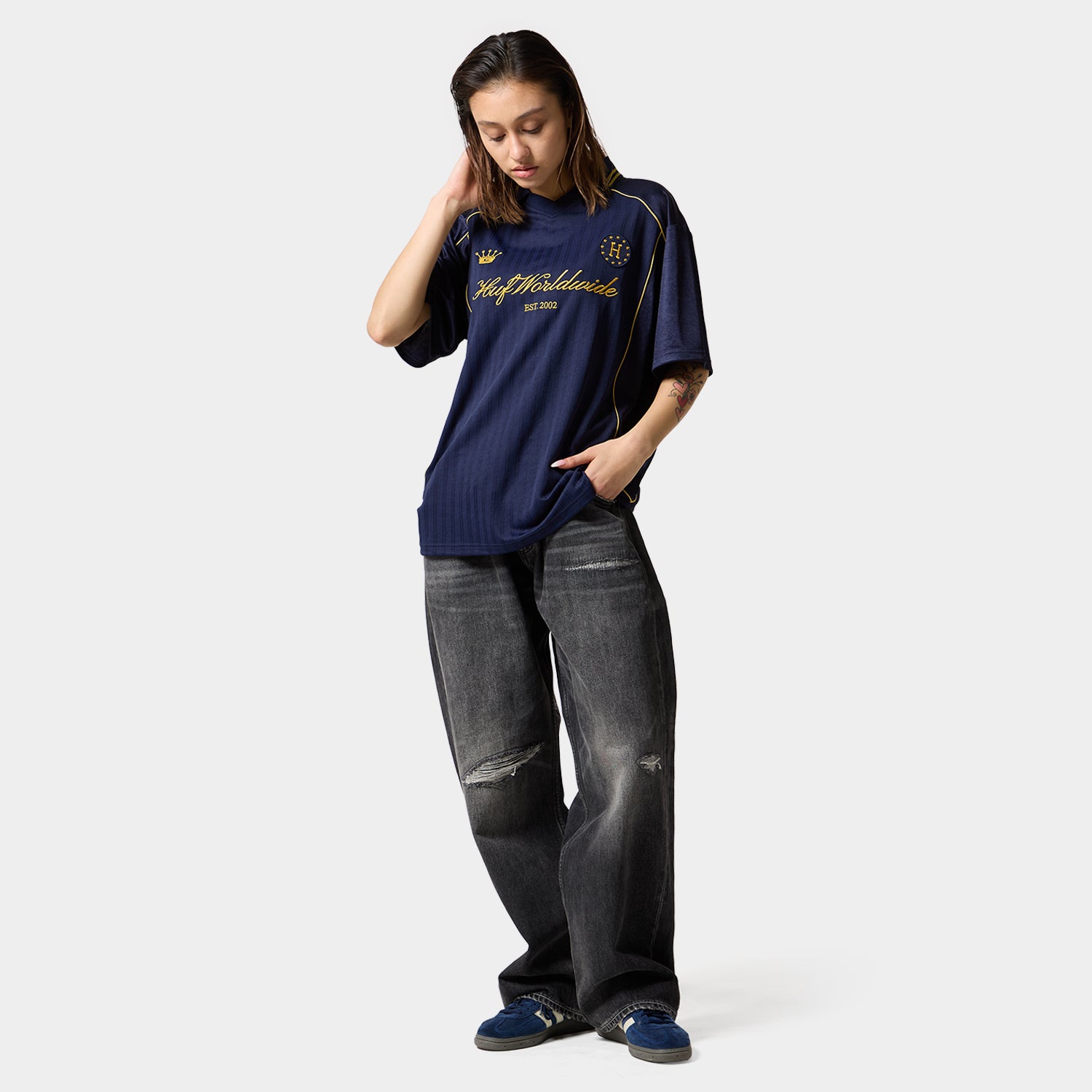 HUF (ハフ) Worldwide JP /TOPS & SHIRTS（トップス&シャツ）/ ANTHEM JERSEY商品 / NAVY