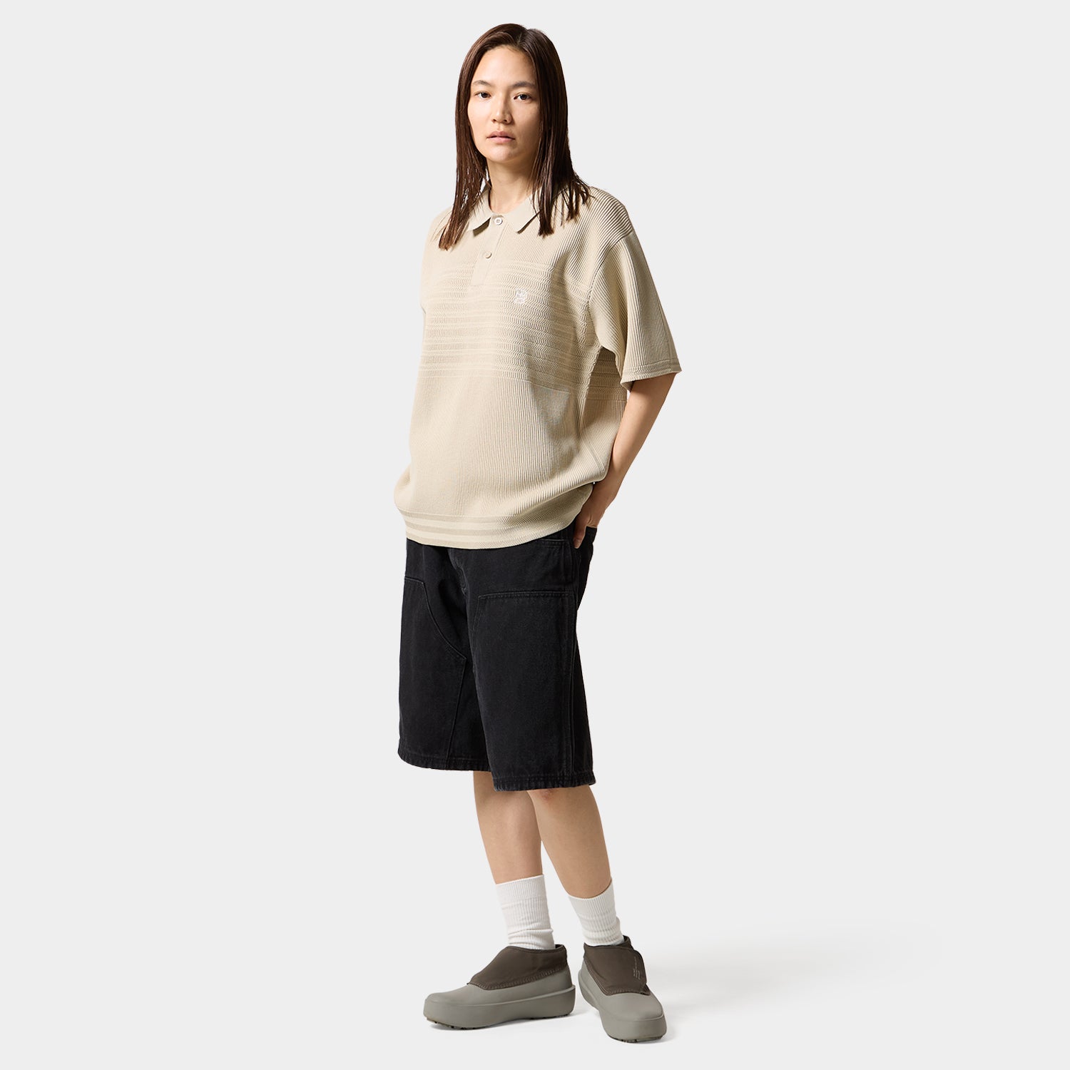 HUF (ハフ) Worldwide JP /TOPS & SHIRTS（トップス&シャツ）/ MEGABLAST KNIT POLO TOP商品 / CHARCOAL