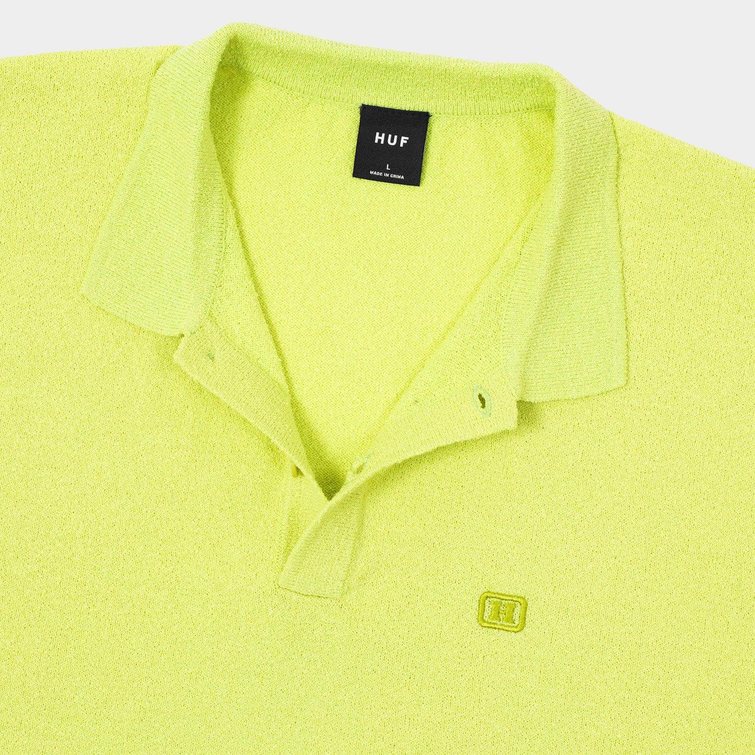 HUF (ハフ) Worldwide JP /TOPS & SHIRTS（トップス&シャツ）/ SERIF H KNIT POLO TOP商品 / LIME