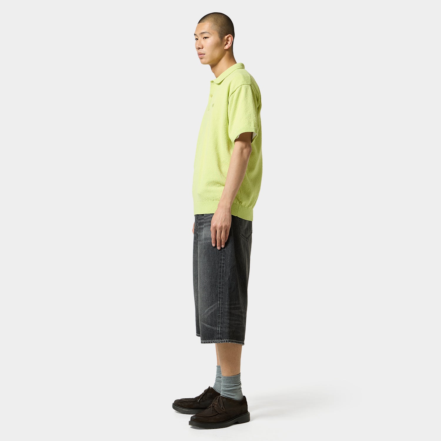 HUF (ハフ) Worldwide JP /TOPS & SHIRTS（トップス&シャツ）/ SERIF H KNIT POLO TOP商品 / LIME