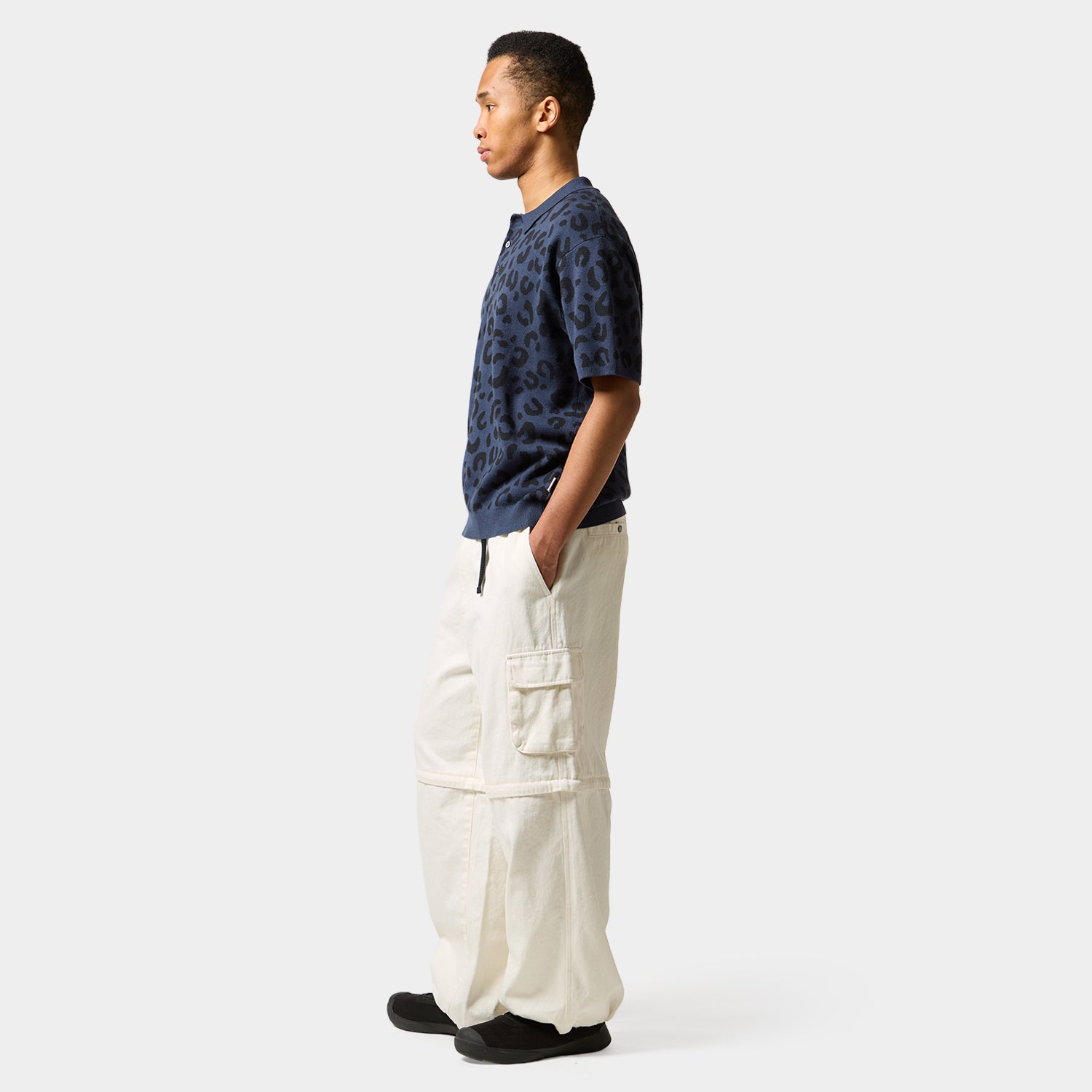 HUF (ハフ) Worldwide JP /TOPS & SHIRTS（トップス&シャツ）/ huf CO-OP CHUNKY CHEETAH KNIT POLO商品 / BEIGE