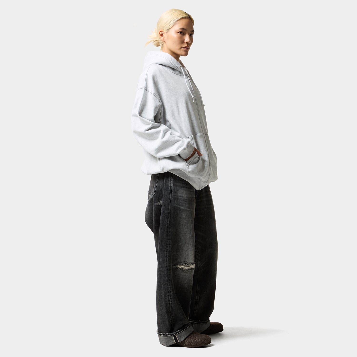 HUF (ハフ) Worldwide JP /HOODIES（パーカー）/ STRETCH FULL ZIP HOODIE商品 / ASH