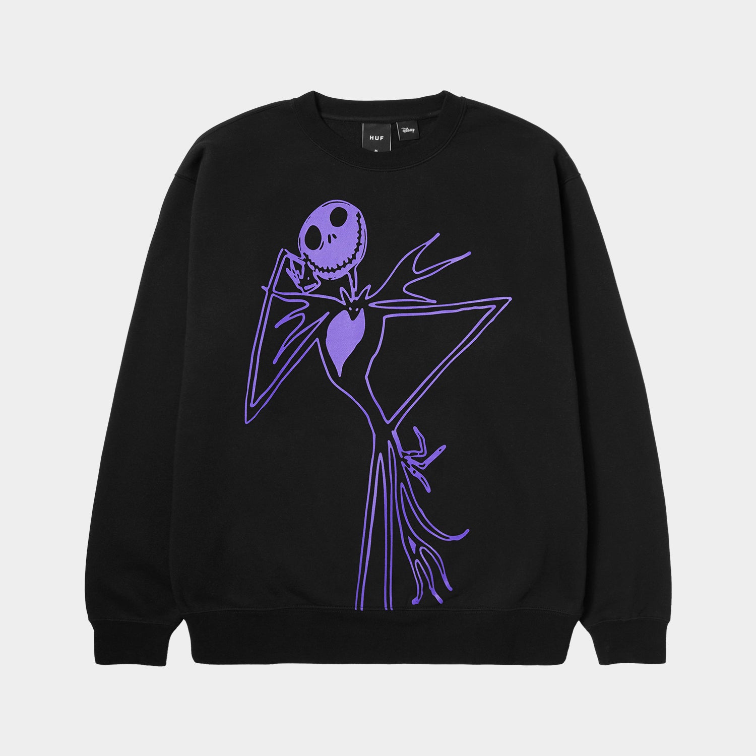 HUF (ハフ) Worldwide JP /SWEATSHIRTS（スウェットシャツ）/ HUF X THE NIGHTMARE BEFORE CHRISTMAS JACK SKELLINGTON CREW商品 / BLACK