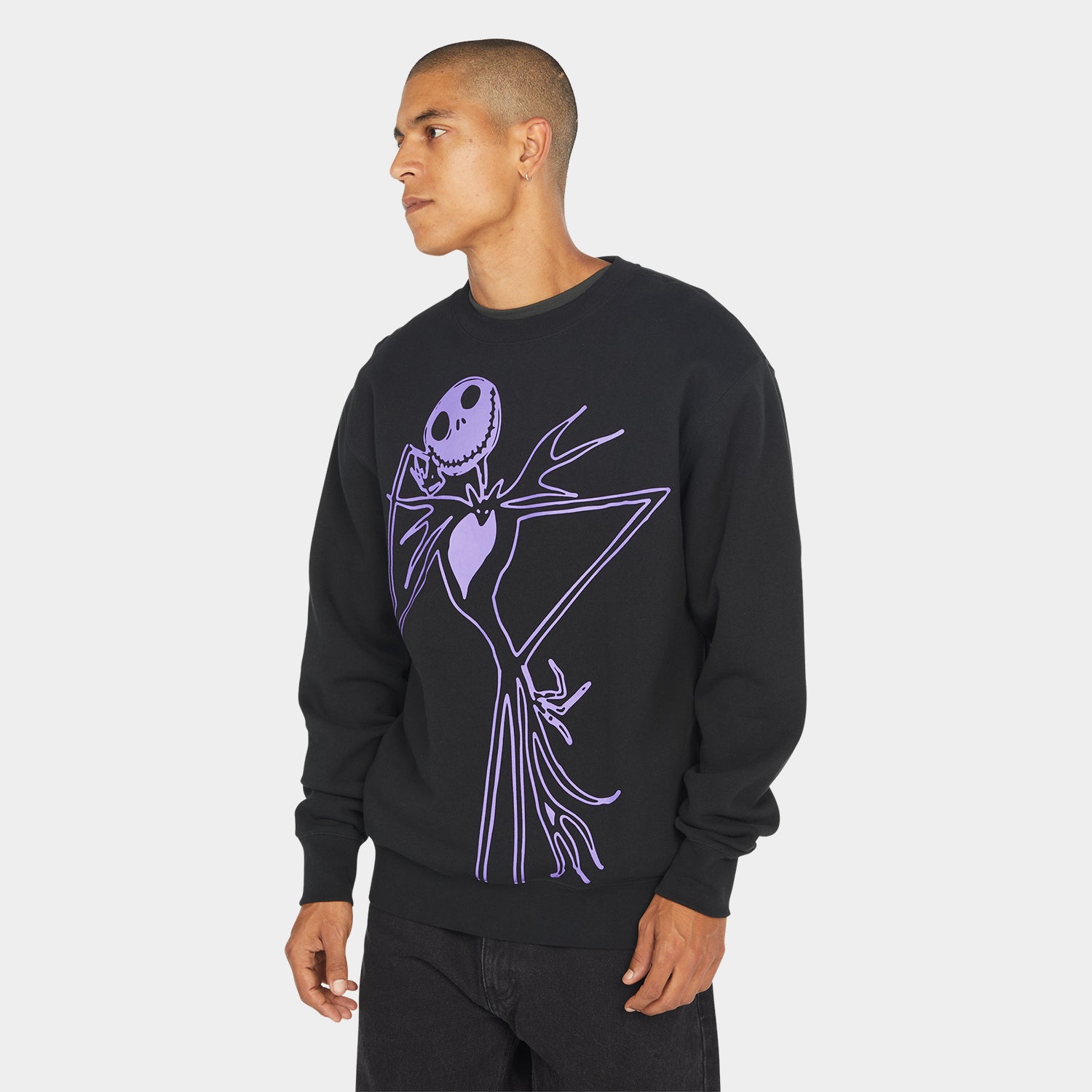 HUF (ハフ) Worldwide JP /SWEATSHIRTS（スウェットシャツ）/ HUF X THE NIGHTMARE BEFORE CHRISTMAS JACK SKELLINGTON CREW商品 / BLACK