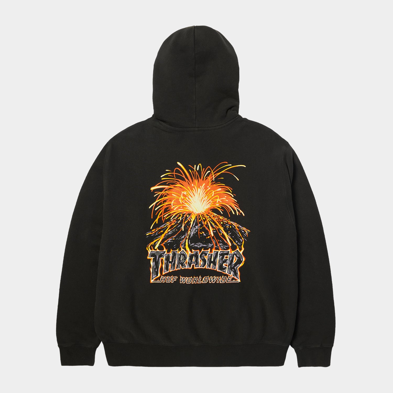 HUF (ハフ) Worldwide JP /HOODIES（パーカー）/ HUF X THRASHER MELTDOWN HEAVYWEIGHT HOODIE商品 / WASHED BLACK