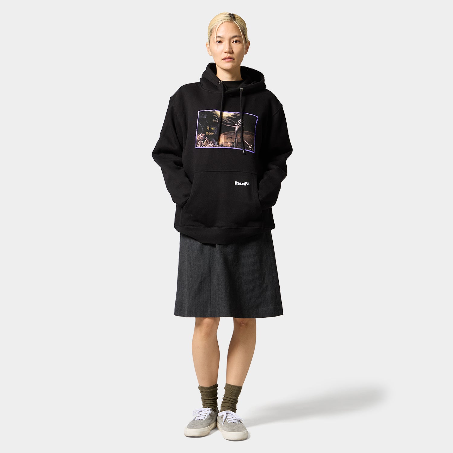 HUF (ハフ) Worldwide JP /HOODIES（パーカー）/ HUF X NIGHTMARE BEFORE CHRISTMAS JACK TOWN MEETING HOODIE商品 / BLACK