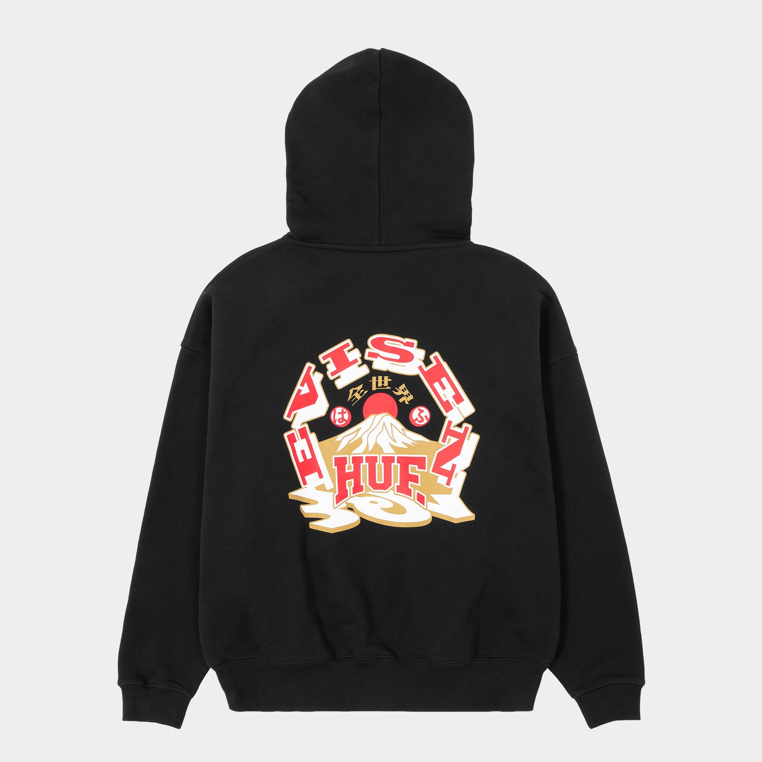 HUF (ハフ) Worldwide JP /HOODIES（パーカー）/ HUF X EVISEN HUFUJI ZIP HOODIE商品 / BLACK