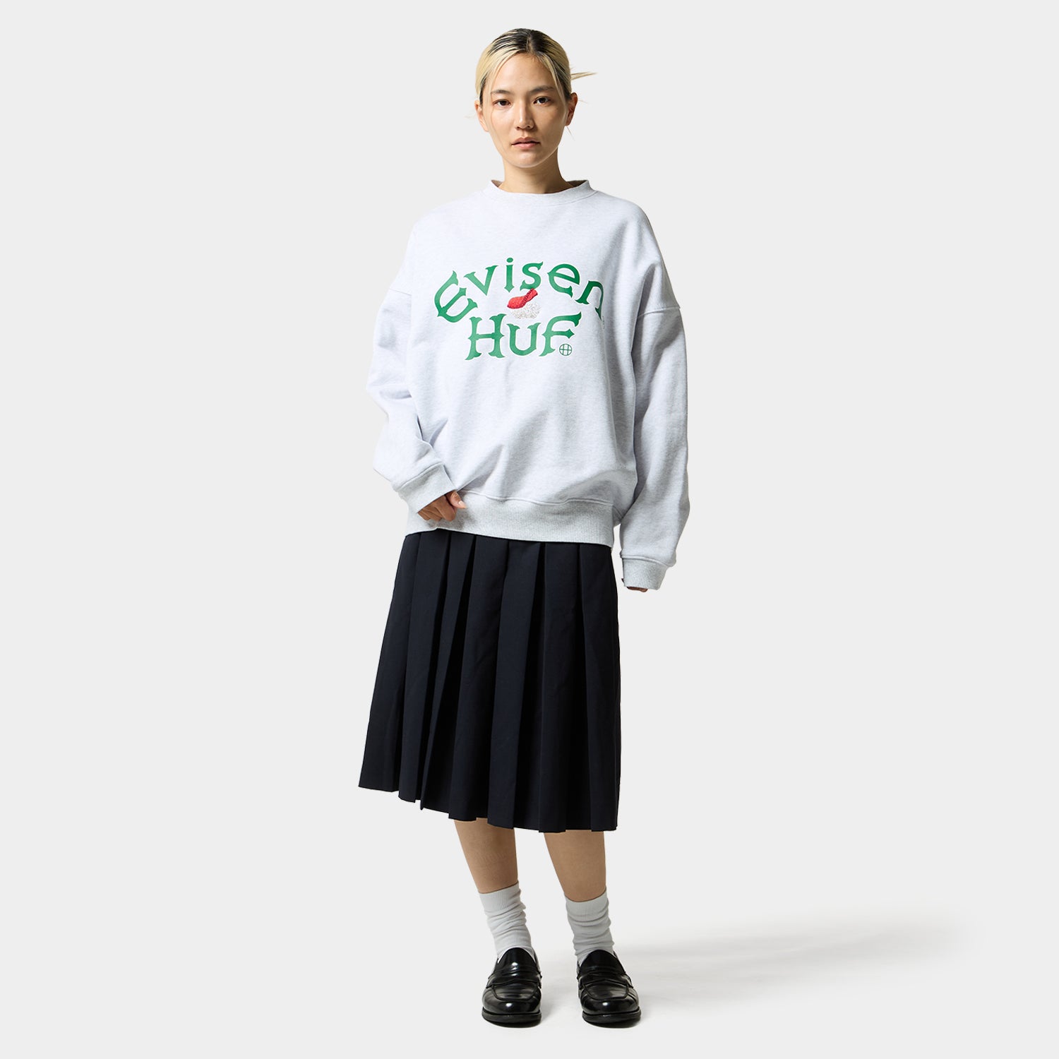 HUF (ハフ) Worldwide JP /SWEATSHIRTS（スウェットシャツ）/ HUF X EVISEN SUSHI CREW FLEECE商品 / NAVY