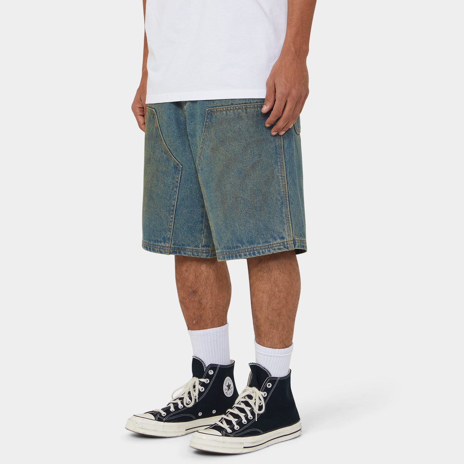 HUF (ハフ) Worldwide JP /SHORTS（ショーツ）/ KINDA LOOSE DOUBLE KNEE SHORT商品 / DIRTY WASH