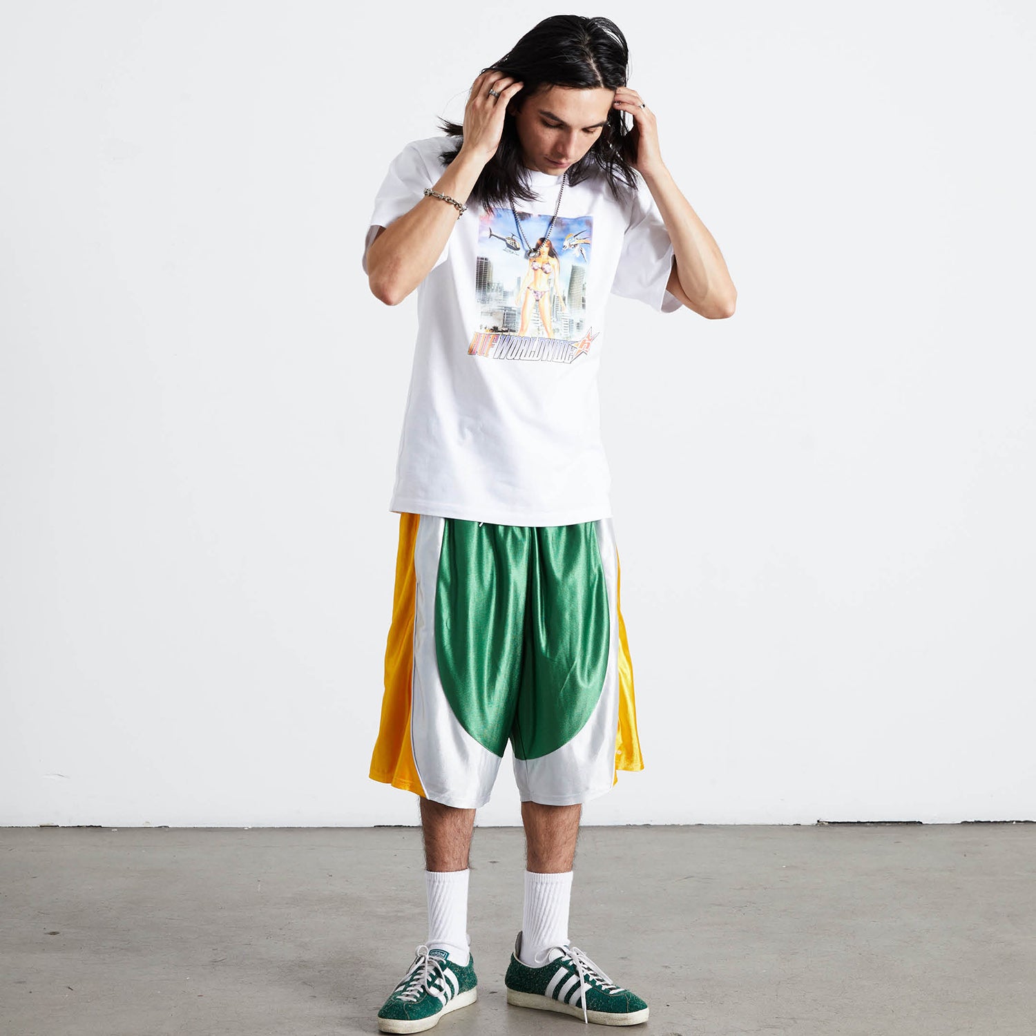 HUF (ハフ) Worldwide JP /SHORTS（ショーツ）/ BRADLEY BASKETBALL SHORT商品 / ACID GREEN