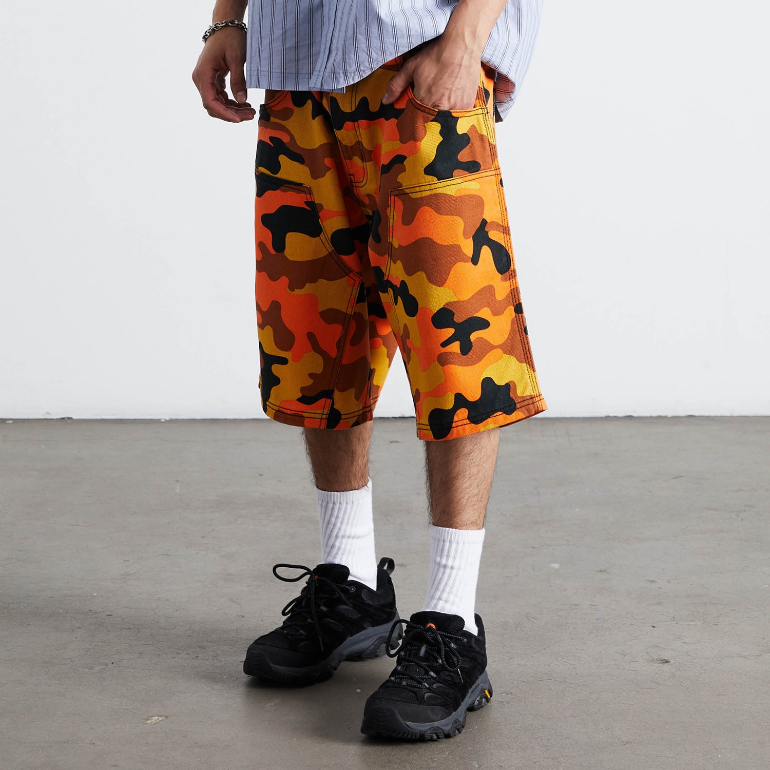 HUF (ハフ) Worldwide JP /SHORTS（ショーツ）/ KINDA LOOSE DOUBLE KNEE CAMO SHORT商品 / LAVA