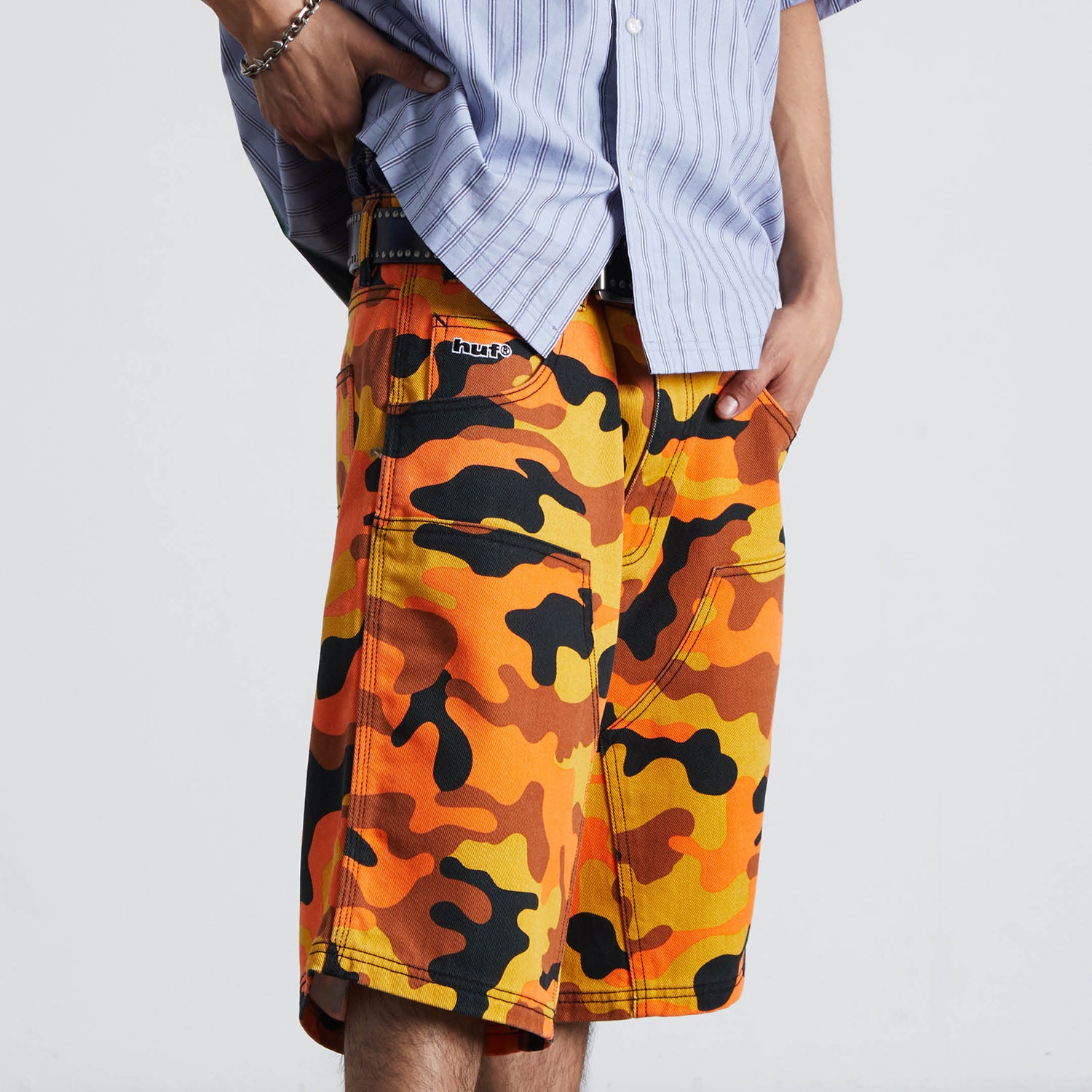 HUF (ハフ) Worldwide JP /SHORTS（ショーツ）/ KINDA LOOSE DOUBLE KNEE CAMO SHORT商品 / LAVA