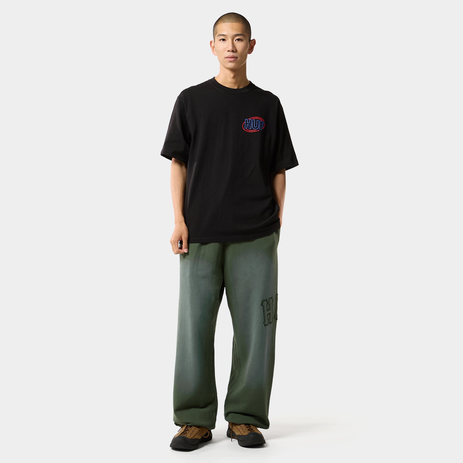 HUF (ハフ) Worldwide JP /PANTS（パンツ）/ ARCH WIDE FLEECE PANT商品 / BLACK