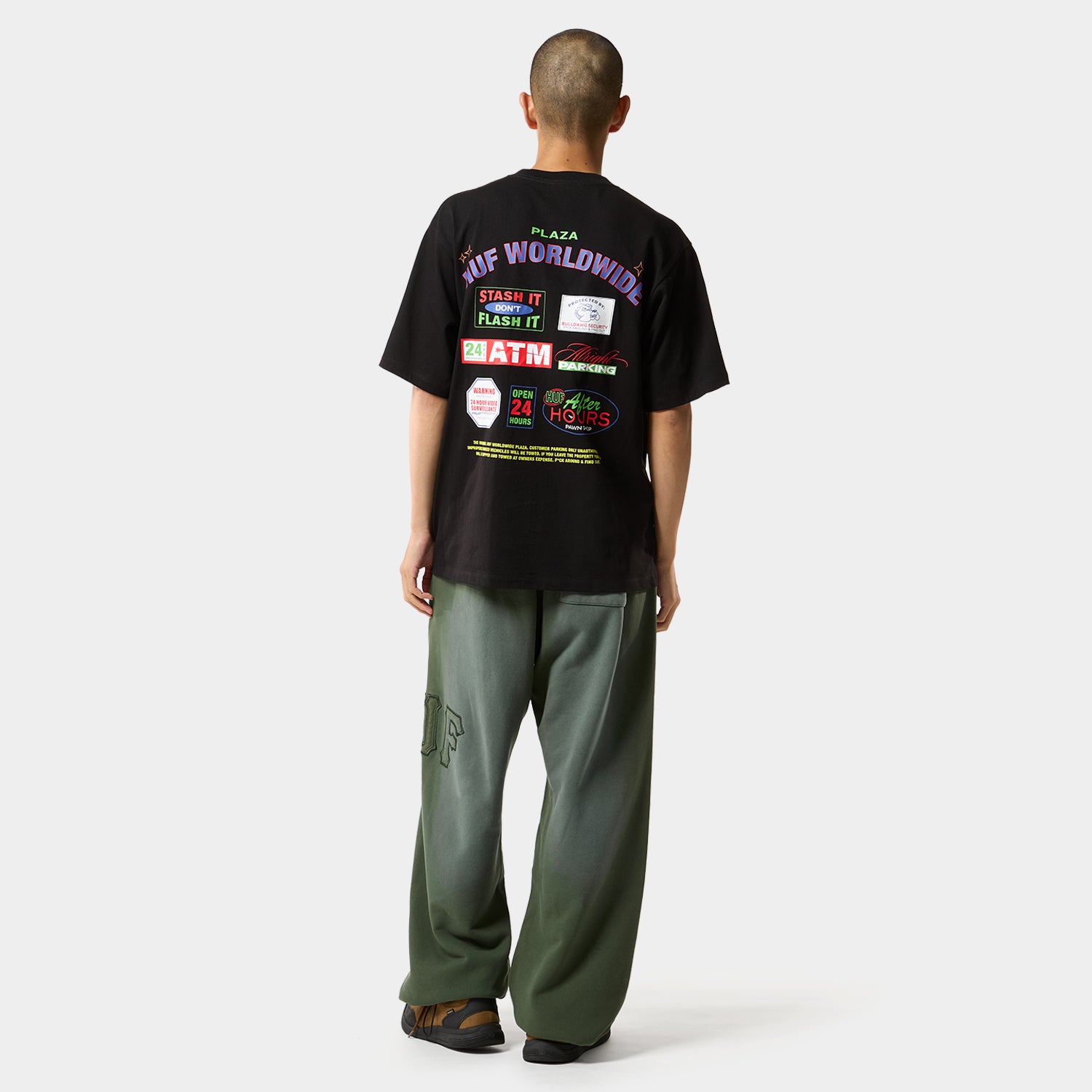 HUF (ハフ) Worldwide JP /PANTS（パンツ）/ ARCH WIDE FLEECE PANT商品 / BLACK