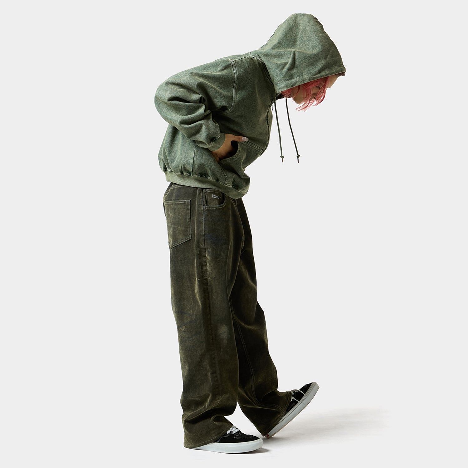 HUF (ハフ) Worldwide JP /PANTS（パンツ）/ HUF eightynine FLOCKED PANT商品 / OLIVE