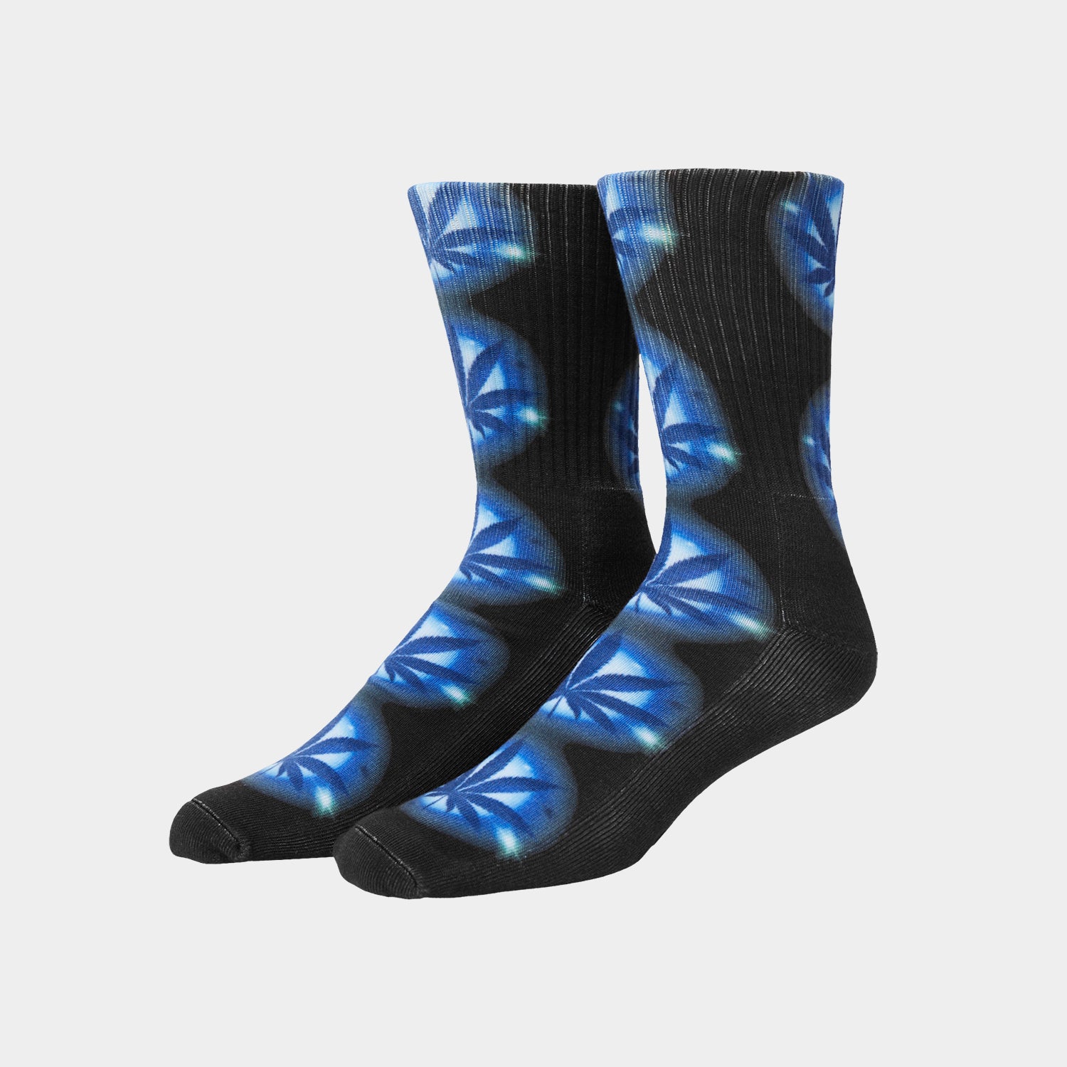 HUF (ハフ) Worldwide JP /SOCKS（ソックス）/ AIRBRUSH DIGITAL PLANTLIFE SOCKS商品 / BLACK/BLUE