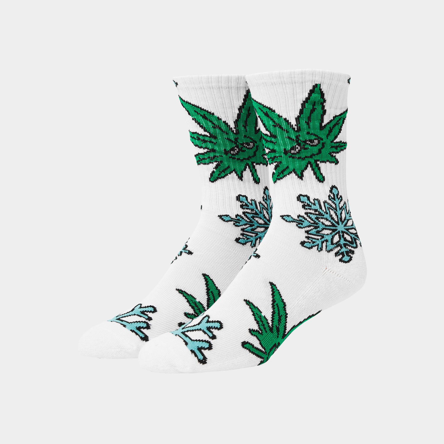 HUF (ハフ) Worldwide JP /SOCKS（ソックス）/ GREEN BUDDY SNOWFLAKES SOCKS商品 / BLACK