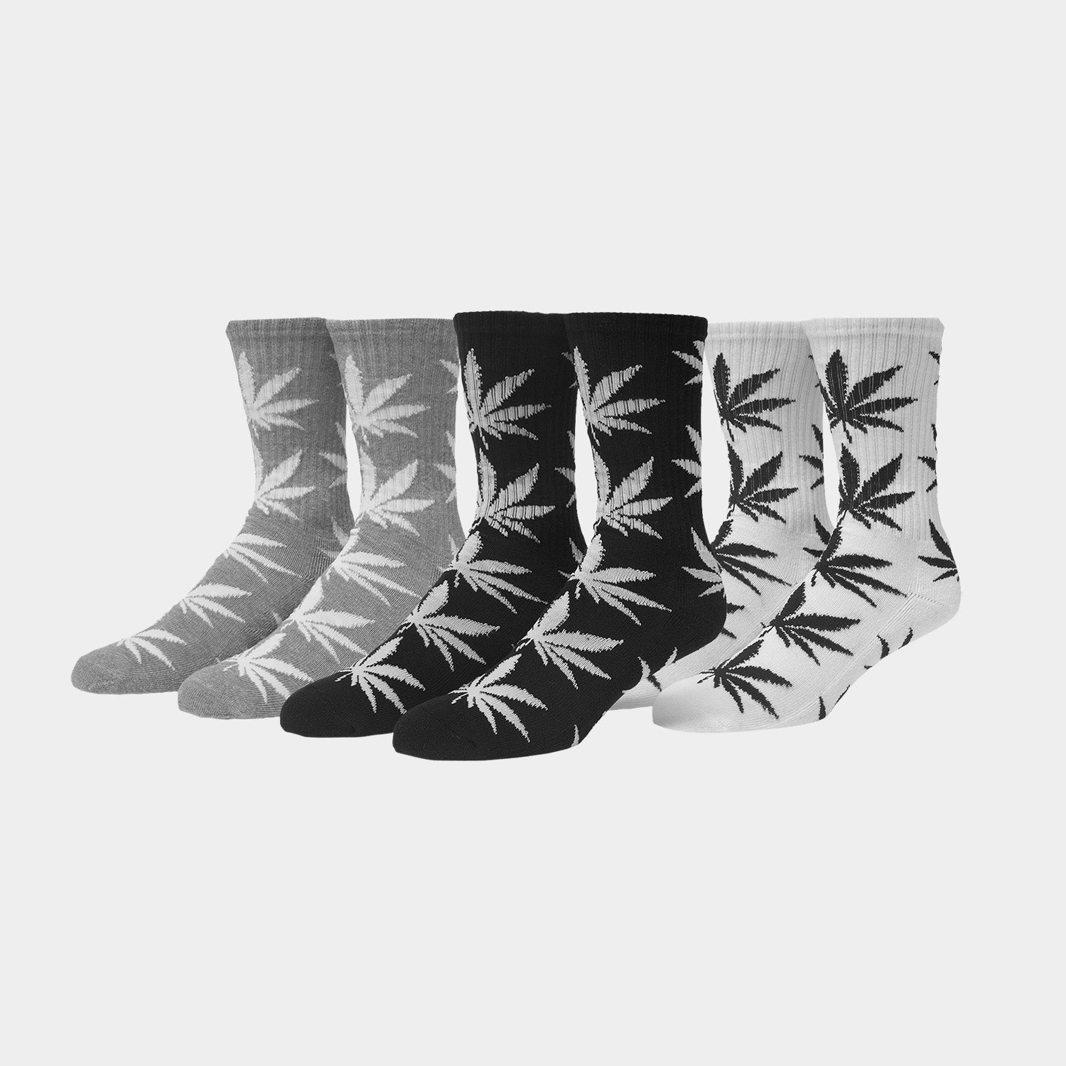 HUF (ハフ) Worldwide JP /SOCKS（ソックス）/ PLANTLIFE 3 PACK SOCKS商品 / WHITE/BLACK/HEATHER