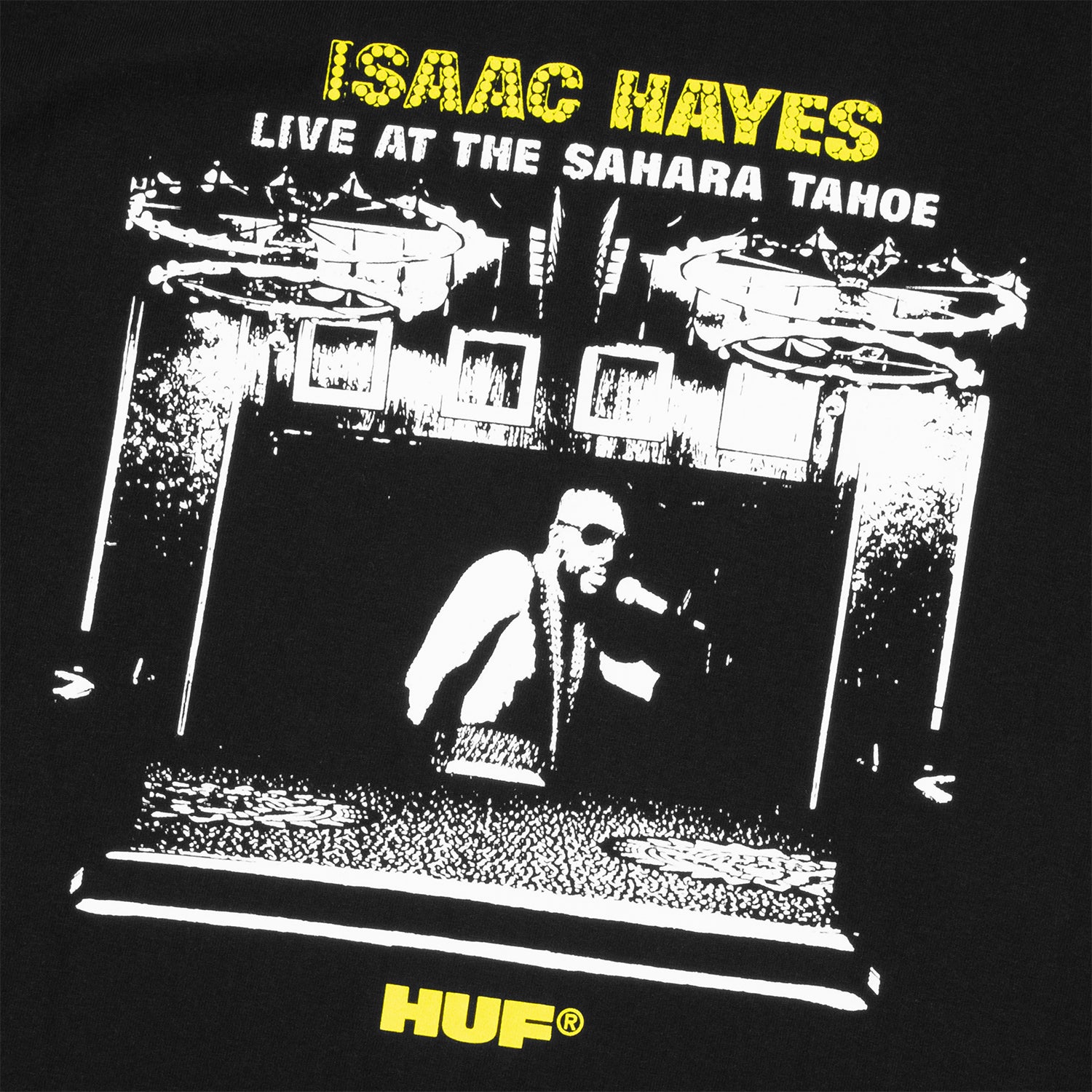 HUF (ハフ) Worldwide JP /T-SHIRTS（Tシャツ）/ HUF X ISAAC HAYES TAHOE HEAVYWEIGHT TEE商品 / BLACK