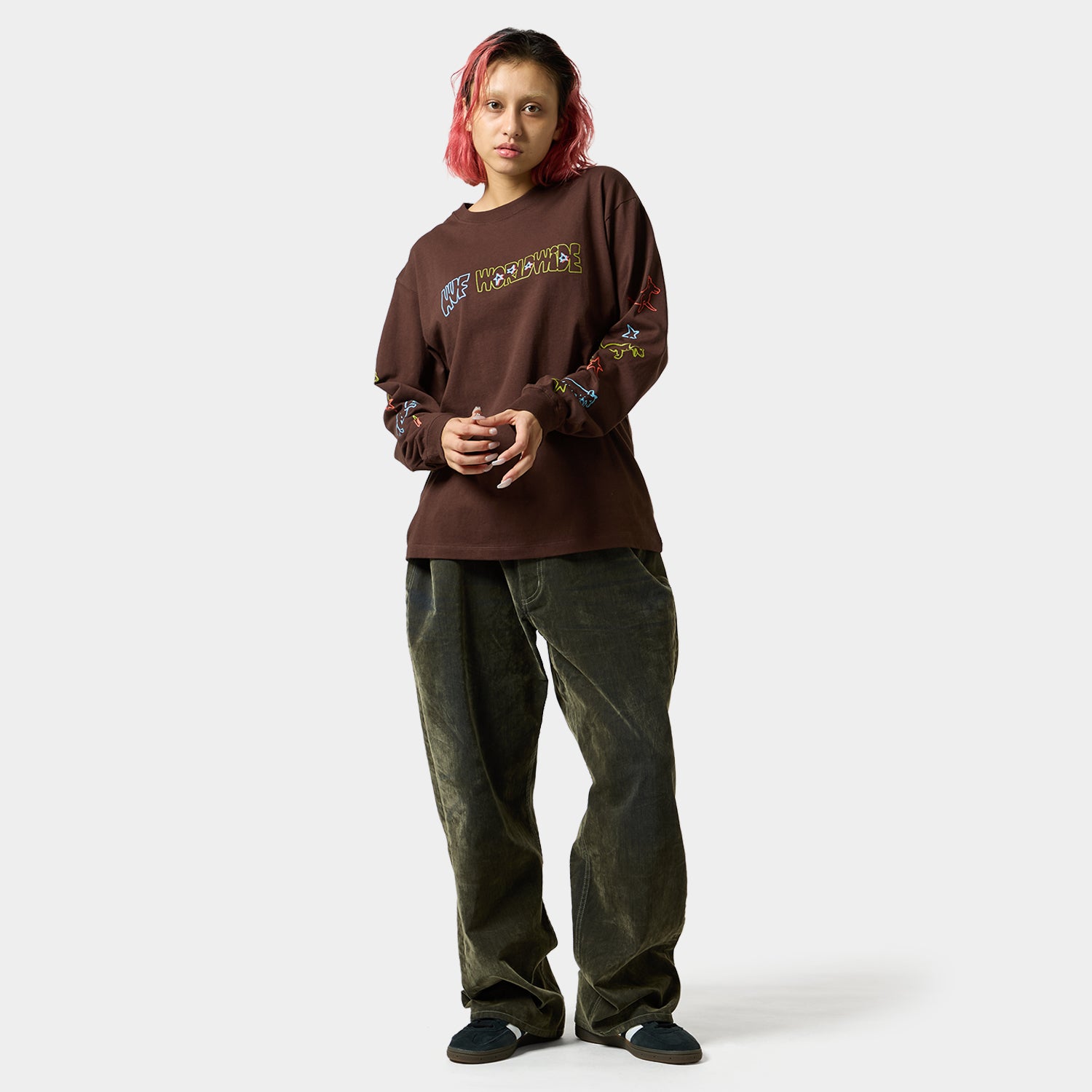 HUF (ハフ) Worldwide JP /T-SHIRTS（Tシャツ）/ FETCH LS TEE商品 / CHOCOLATE