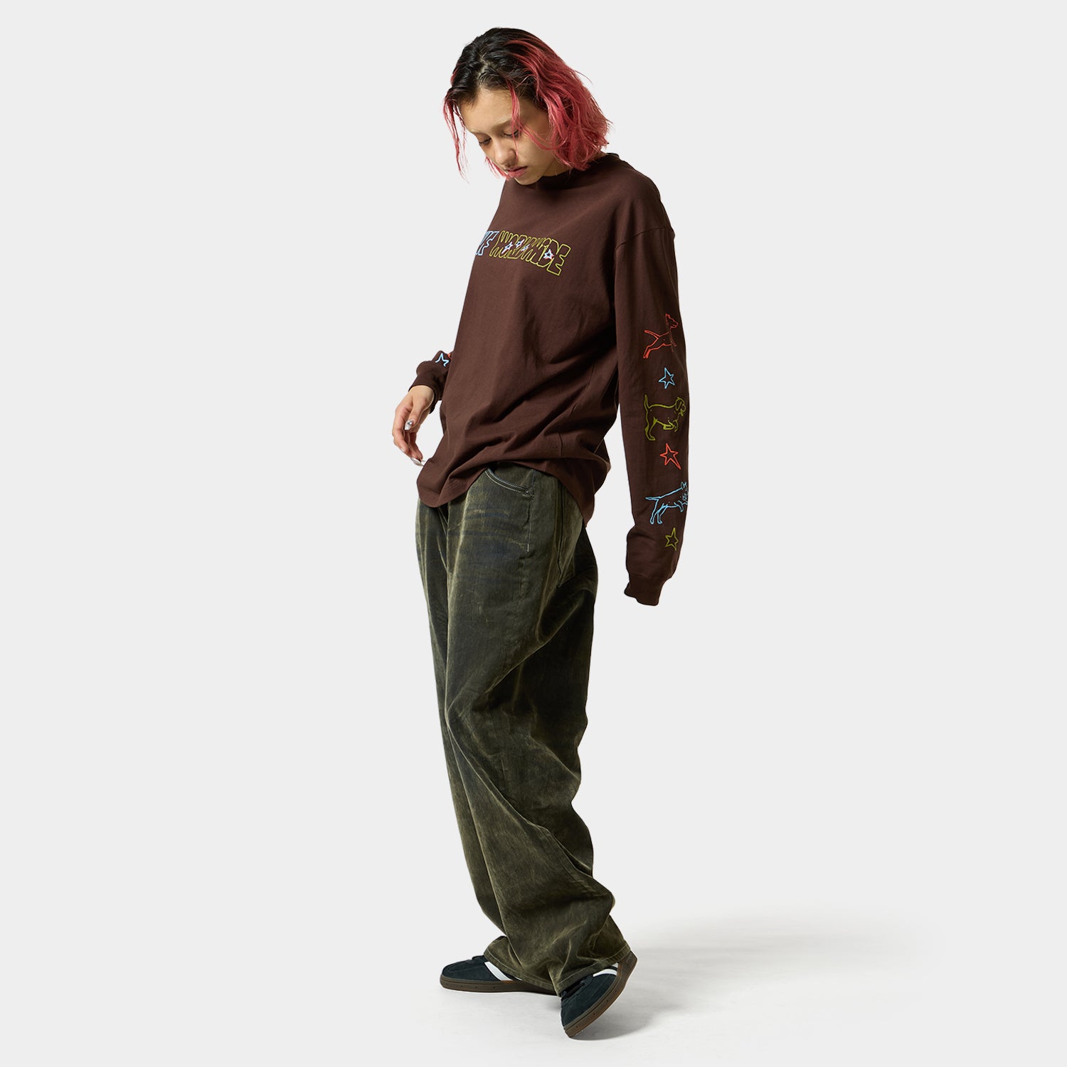 HUF (ハフ) Worldwide JP /T-SHIRTS（Tシャツ）/ FETCH LS TEE商品 / CHOCOLATE