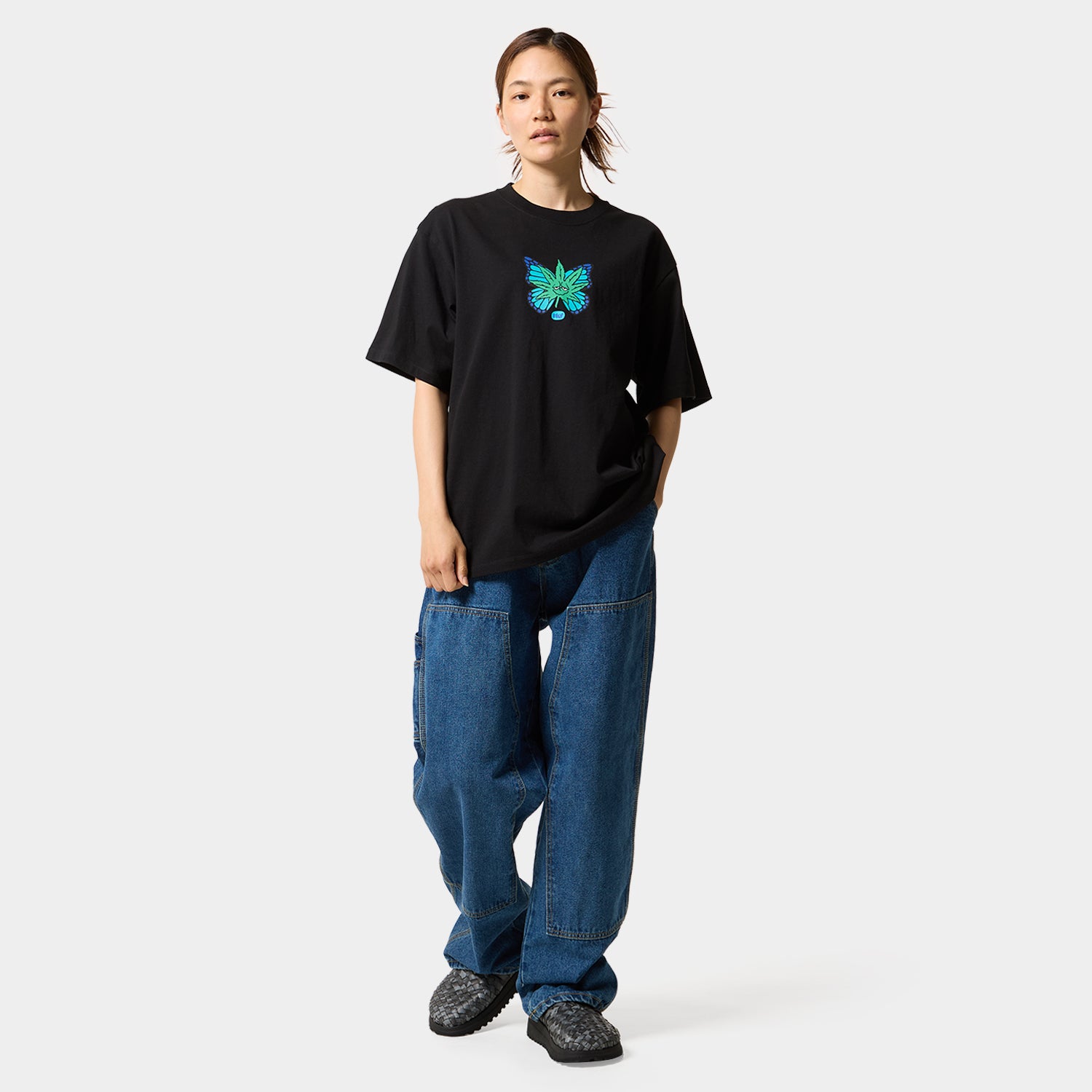 HUF (ハフ) Worldwide JP /T-SHIRTS（Tシャツ）/ GREEN BUDDERFLY TEE商品 / LT ORANGE
