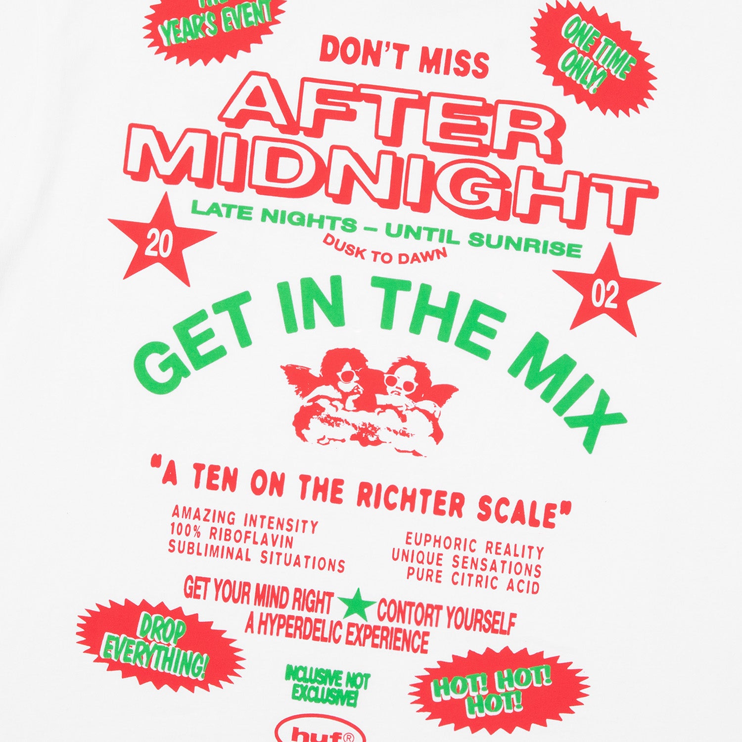HUF (ハフ) Worldwide JP /T-SHIRTS（Tシャツ）/ AFTER MIDNIGHT TEE商品 / WHITE