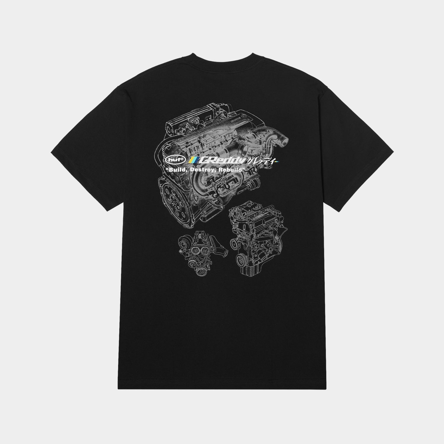 HUF (ハフ) Worldwide JP /T-SHIRTS（Tシャツ）/ HUF X GREDDY MOTORS TEE商品 / BLACK