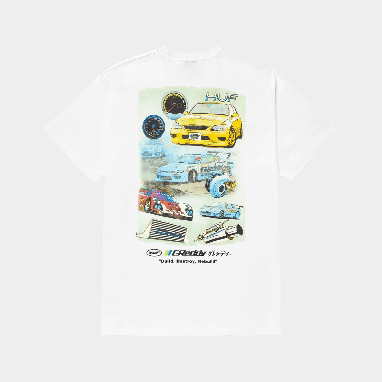 HUF (ハフ) Worldwide JP /T-SHIRTS（Tシャツ）/ HUF X GREDDY PARTS TEE商品 / WHITE