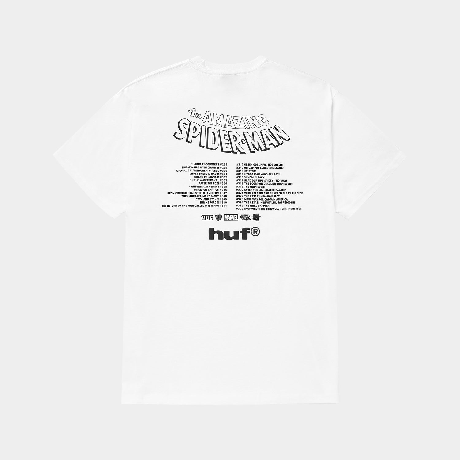 HUF (ハフ) Worldwide JP /T-SHIRTS（Tシャツ）/ HUF X MARVEL SPIDER-MAN THREE HUNDRED TEE商品 / WHITE