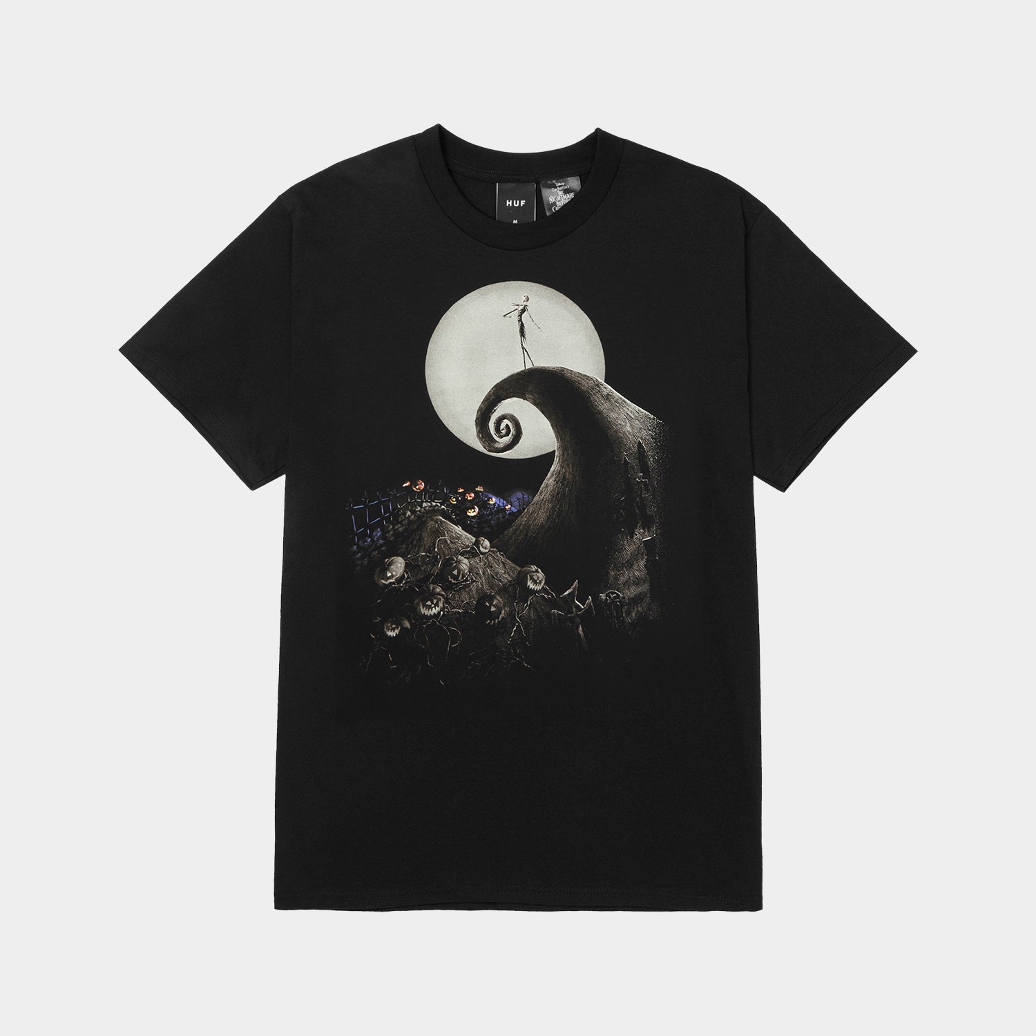 HUF (ハフ) Worldwide JP /T-SHIRTS（Tシャツ）/ HUF X NIGHTMARE BEFORE CHRISTMAS SPIRAL HILL TEE商品 / BLACK