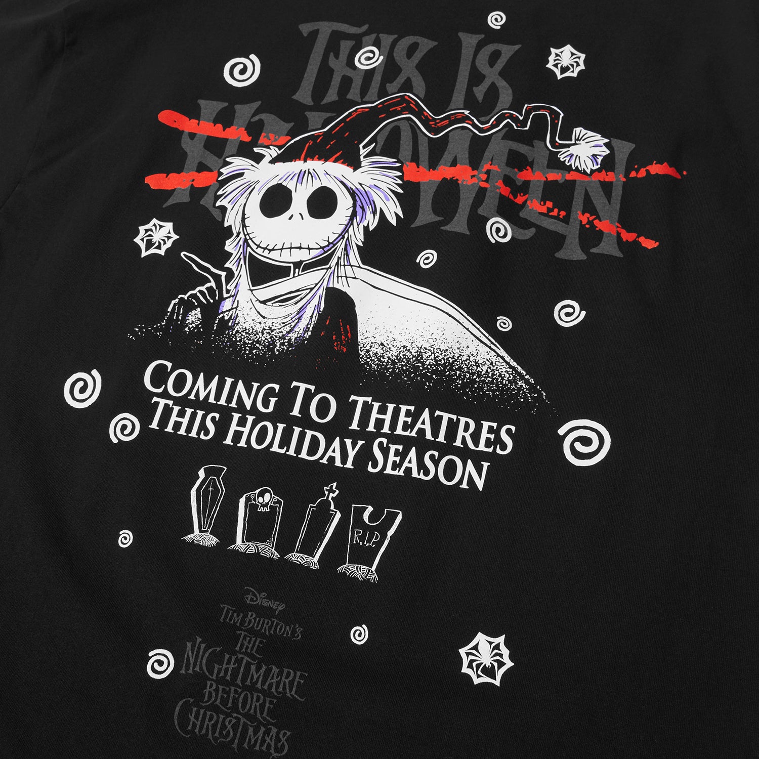 HUF (ハフ) Worldwide JP /T-SHIRTS（Tシャツ）/ HUF X NIGHTMARE BEFORE CHRISTMAS XMAS  TEE商品 / BLACK