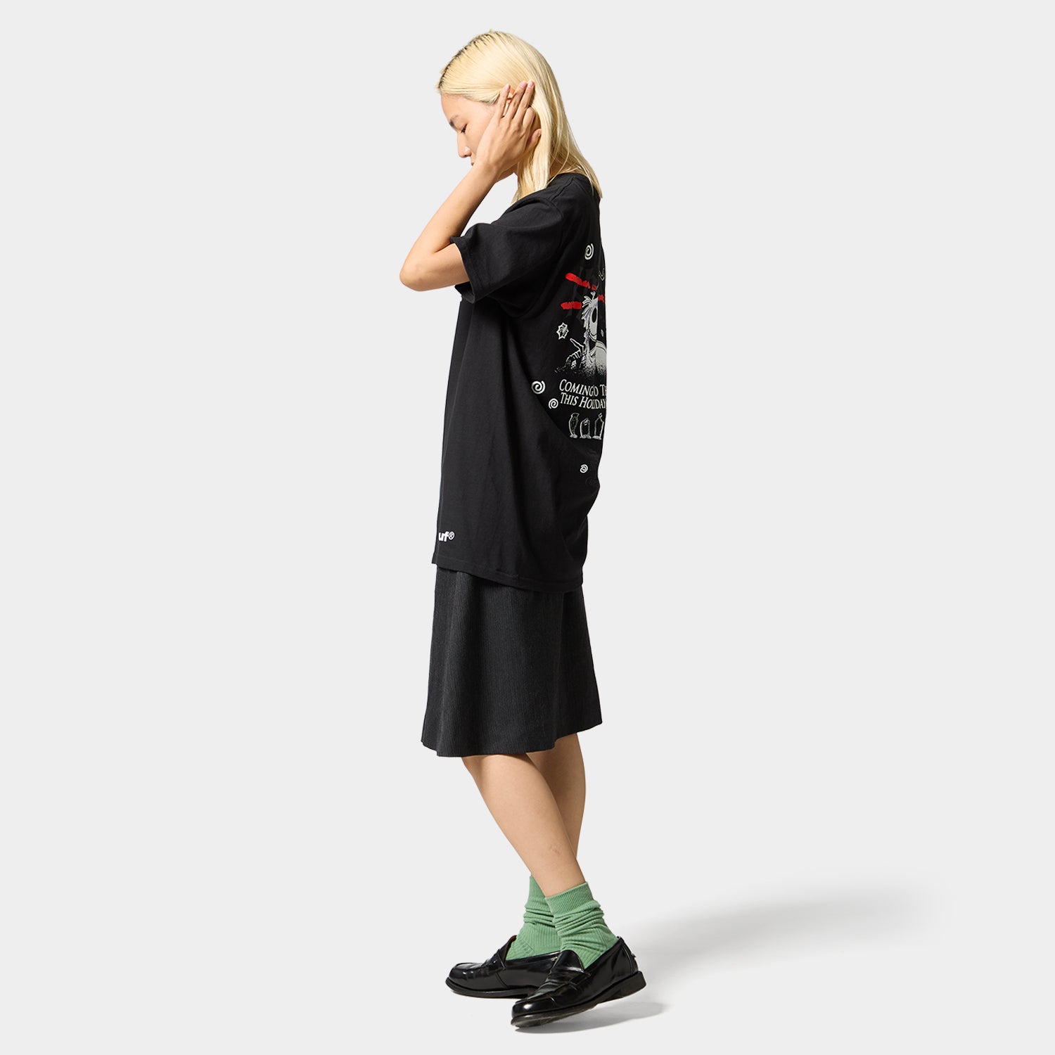 HUF (ハフ) Worldwide JP /T-SHIRTS（Tシャツ）/ HUF X NIGHTMARE BEFORE CHRISTMAS XMAS  TEE商品 / BLACK
