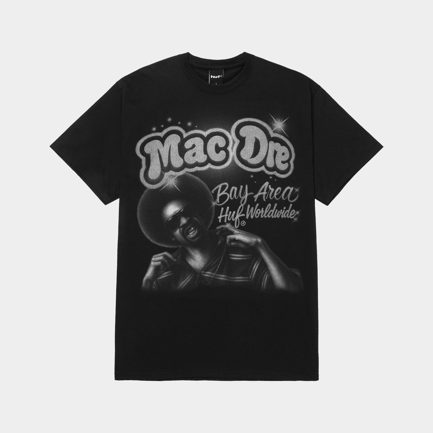 HUF (ハフ) Worldwide JP /T-SHIRTS（Tシャツ）/ HUF X MAC DRE AIRBRUSH TEE商品 / BLACK