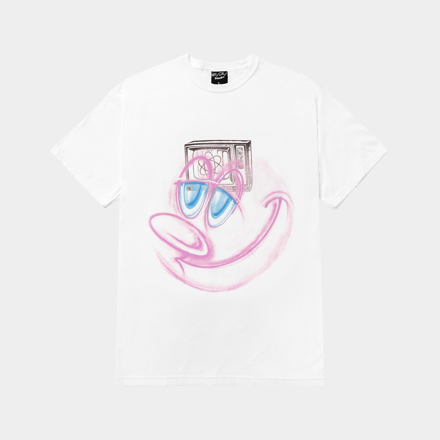 HUF (ハフ) Worldwide JP /T-SHIRTS（Tシャツ）/ KENNY SCHARF TELEVISION CHILDHOOD TEE商品 / WHITE