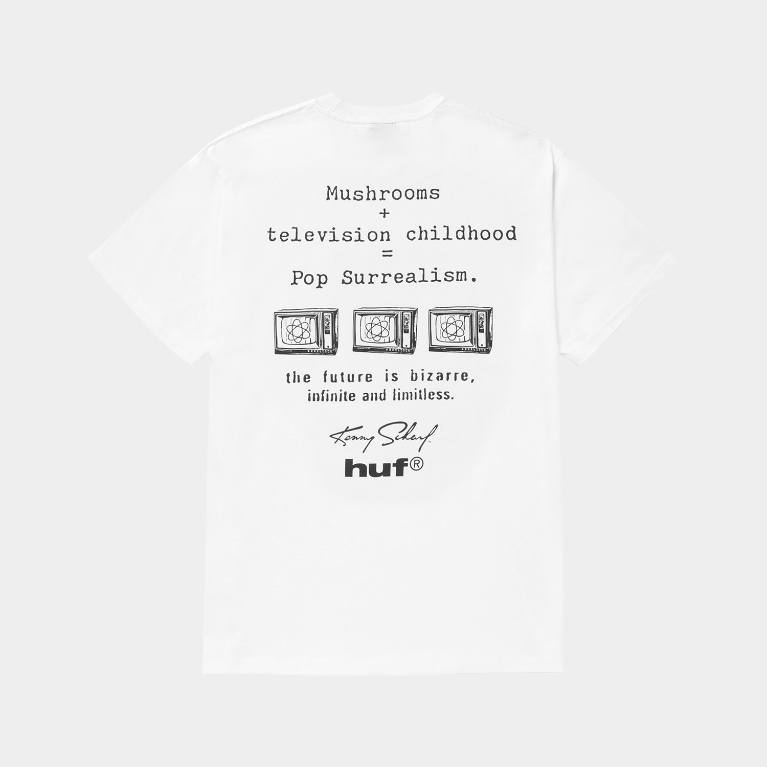 HUF (ハフ) Worldwide JP /T-SHIRTS（Tシャツ）/ KENNY SCHARF TELEVISION CHILDHOOD TEE商品 / WHITE