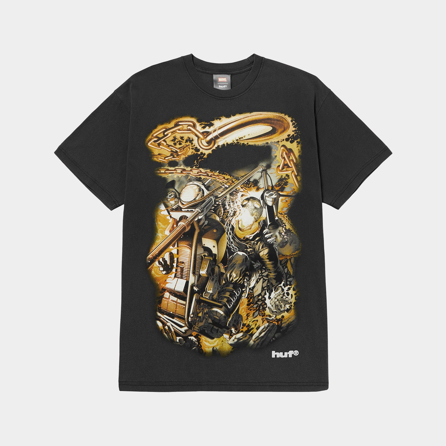 HUF (ハフ) Worldwide JP /T-SHIRTS（Tシャツ）/ HUF X MARVEL GHOST RIDER VENGEANCE TEE商品 / WASHED BLACK