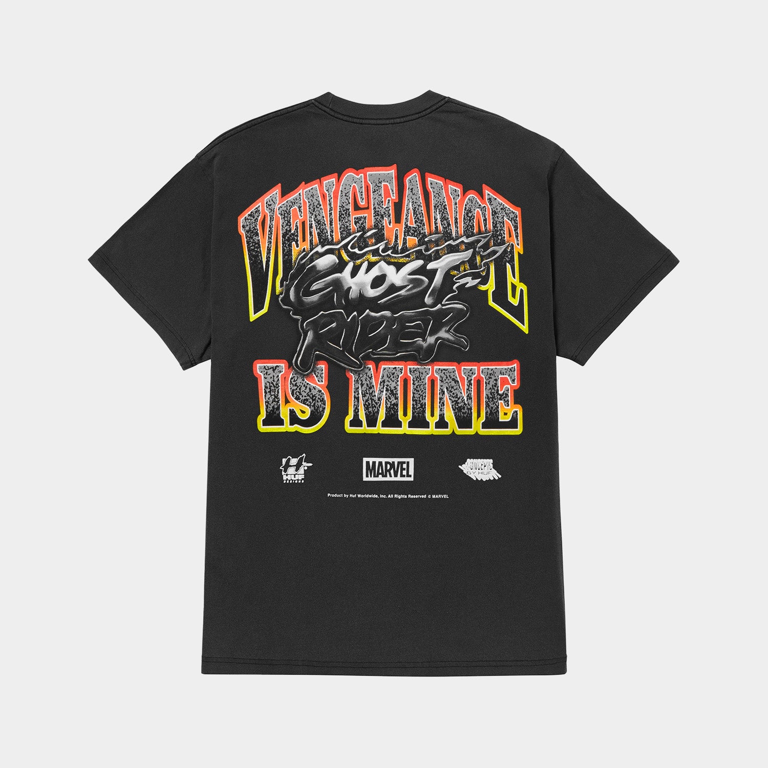 HUF (ハフ) Worldwide JP /T-SHIRTS（Tシャツ）/ HUF X MARVEL GHOST RIDER VENGEANCE TEE商品 / WASHED BLACK