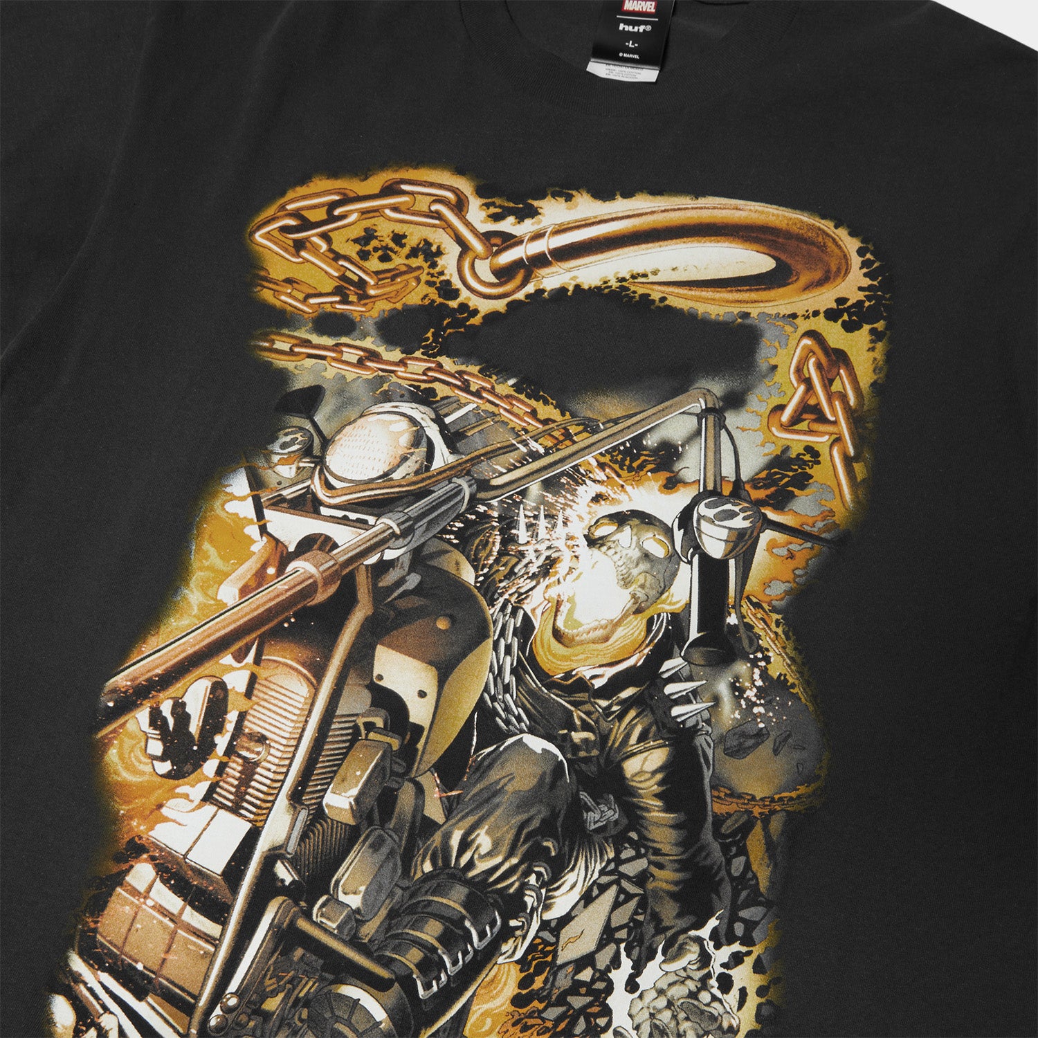 HUF (ハフ) Worldwide JP /T-SHIRTS（Tシャツ）/ HUF X MARVEL GHOST RIDER VENGEANCE TEE商品 / WASHED BLACK