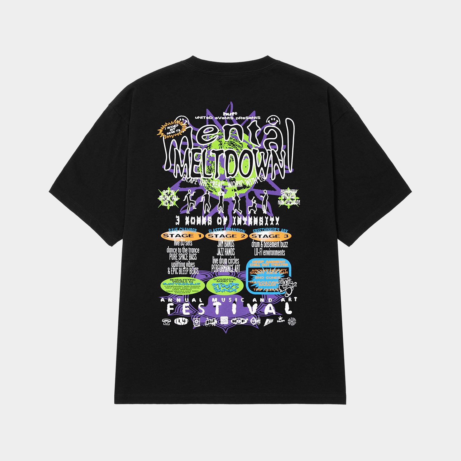 HUF (ハフ) Worldwide JP /T-SHIRTS（Tシャツ）/ MENTAL MELTDOWN TEE商品 / BLACK