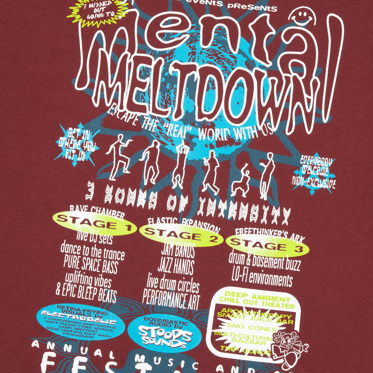 HUF (ハフ) Worldwide JP /T-SHIRTS（Tシャツ）/ MENTAL MELTDOWN TEE商品 / BLACK