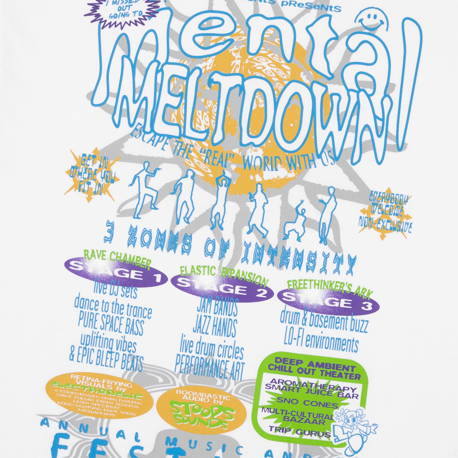 HUF (ハフ) Worldwide JP /T-SHIRTS（Tシャツ）/ MENTAL MELTDOWN TEE商品 / BLACK